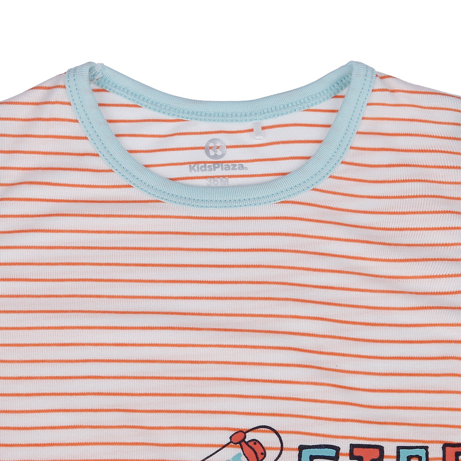 Bộ quần áo ba lỗ Otis kẻ bé trai KidsPlaza ND21H (Cam Xanh) hình 3