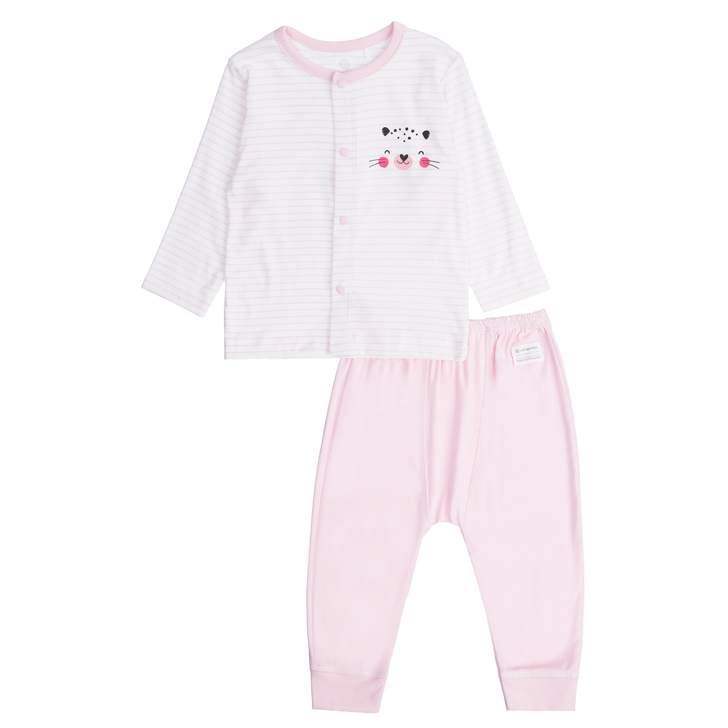 Bộ quần áo bé gái dài tay cài giữa Otis KidsPlaza ND21T (Trắng Hồng) hình 1