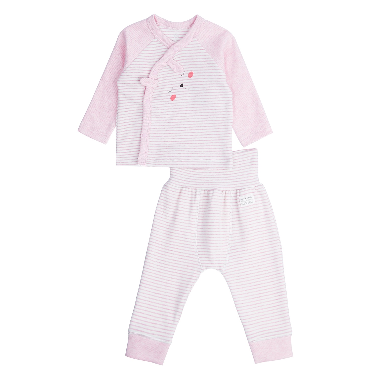 Bộ quần áo bé gái dài tay cài lệch KidsPlaza ND21D (Hồng) hình 1