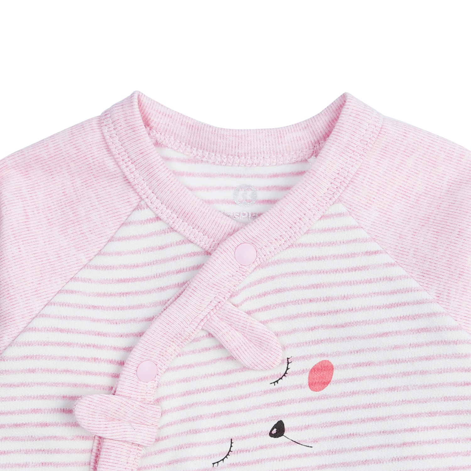 Bộ quần áo bé gái dài tay cài lệch KidsPlaza ND21D (Hồng) hình 3