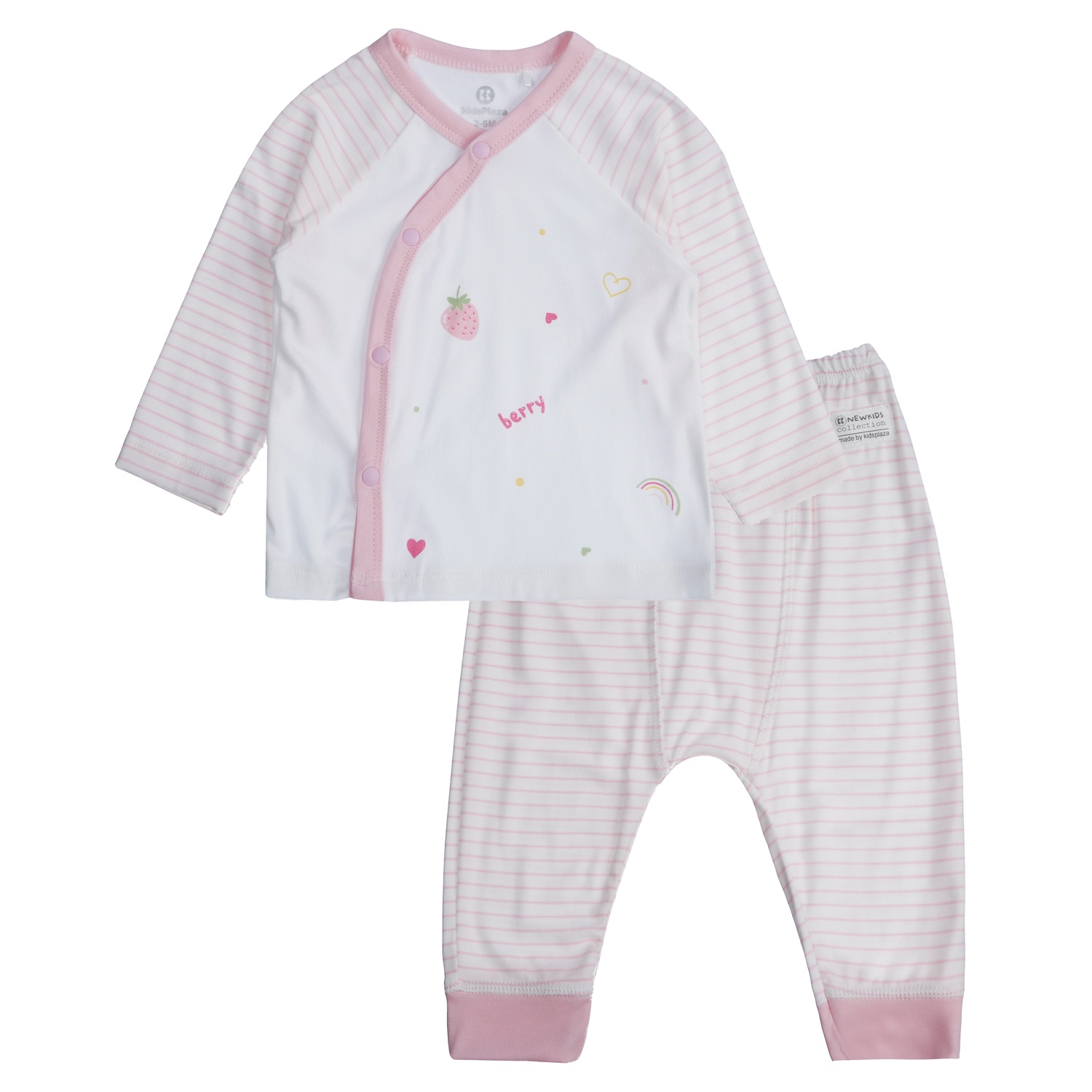 Bộ quần áo bé gái dài tay cài lệch Otis TKH  KidsPlaza ND21T (Trắng Hồng) hình 1