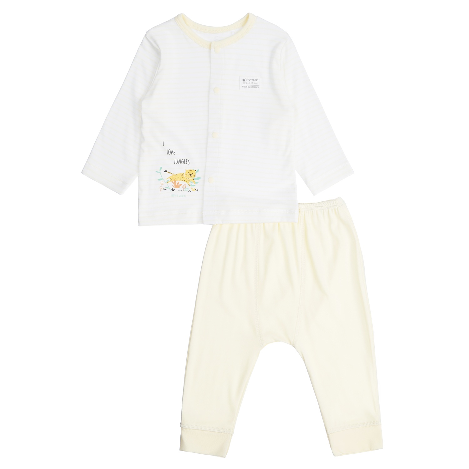 Bộ quần áo bé trai dài tay cài giữa Otis KidsPlaza ND21T (Trắng Vàng) hình 1