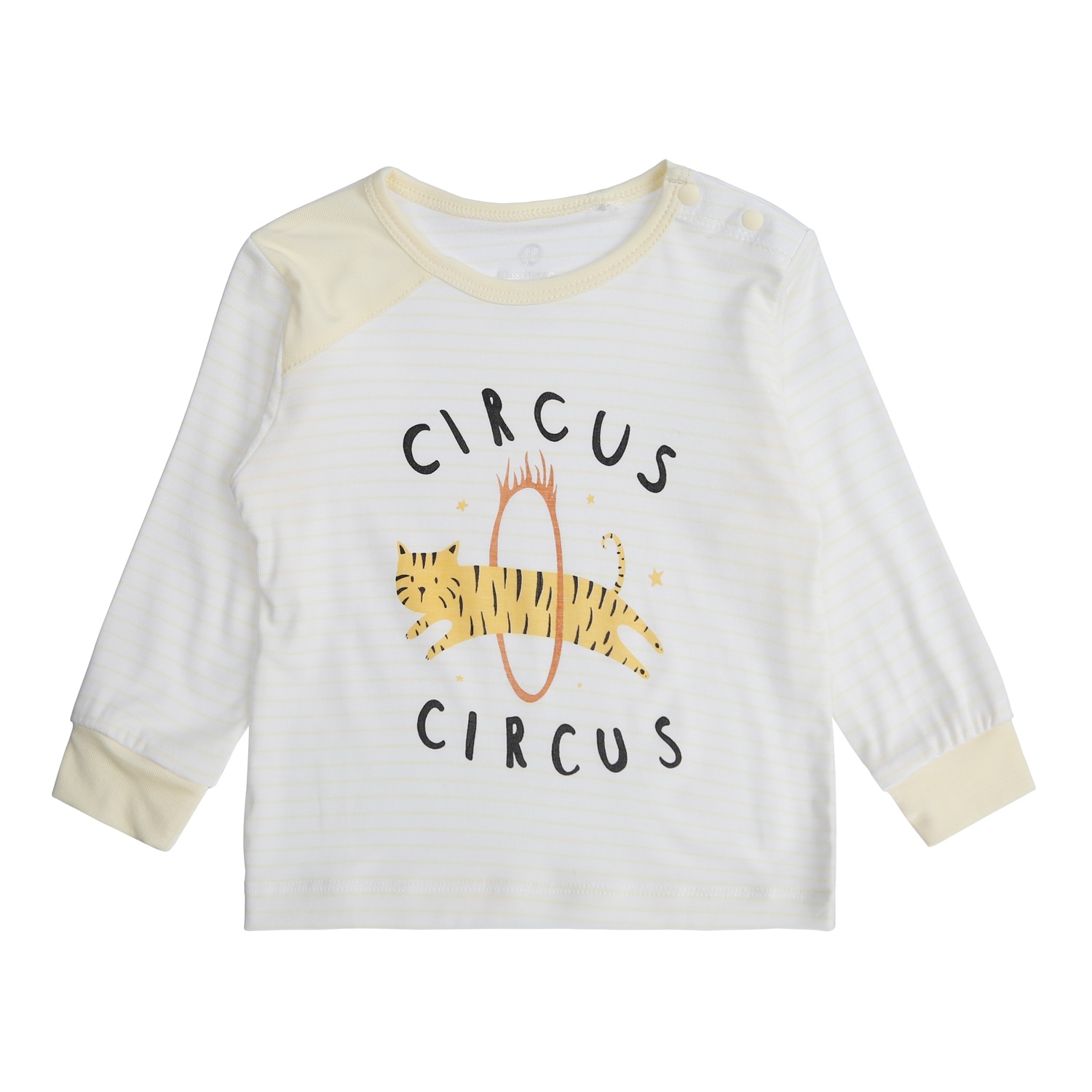 Bộ quần áo bé trai dài tay cài vai Otis KidsPlaza ND21T (Trắng Vàng) hình 2