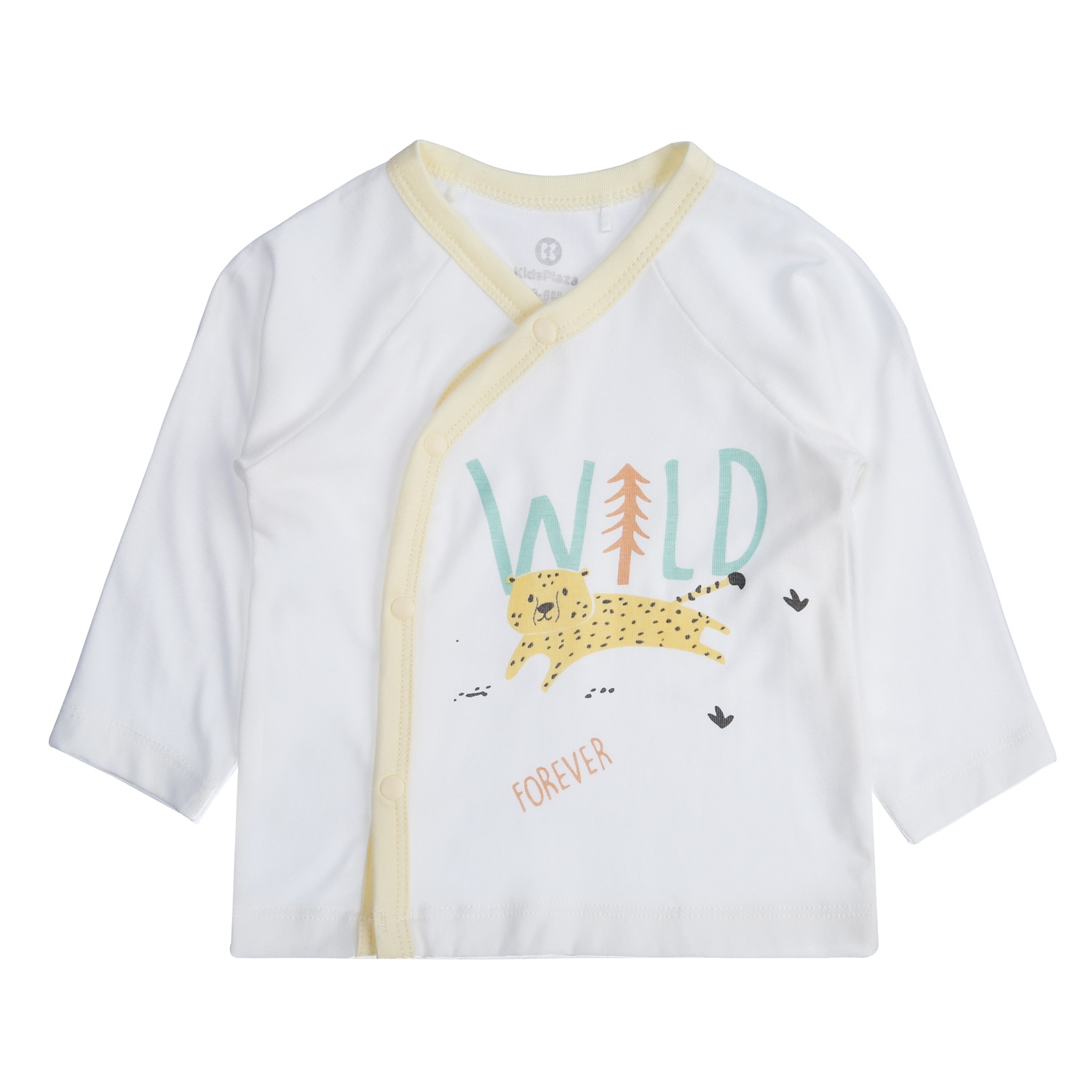 Bộ quần áo bé trai dài tay kẻ cài lệch Otis KidsPlaza ND21T (Trắng Vàng) hình 2