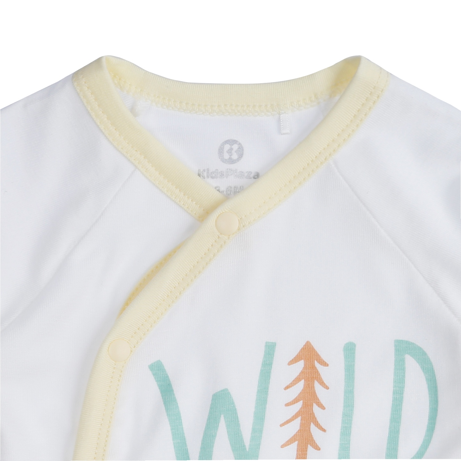 Bộ quần áo bé trai dài tay kẻ cài lệch Otis KidsPlaza ND21T (Trắng Vàng) hình 3