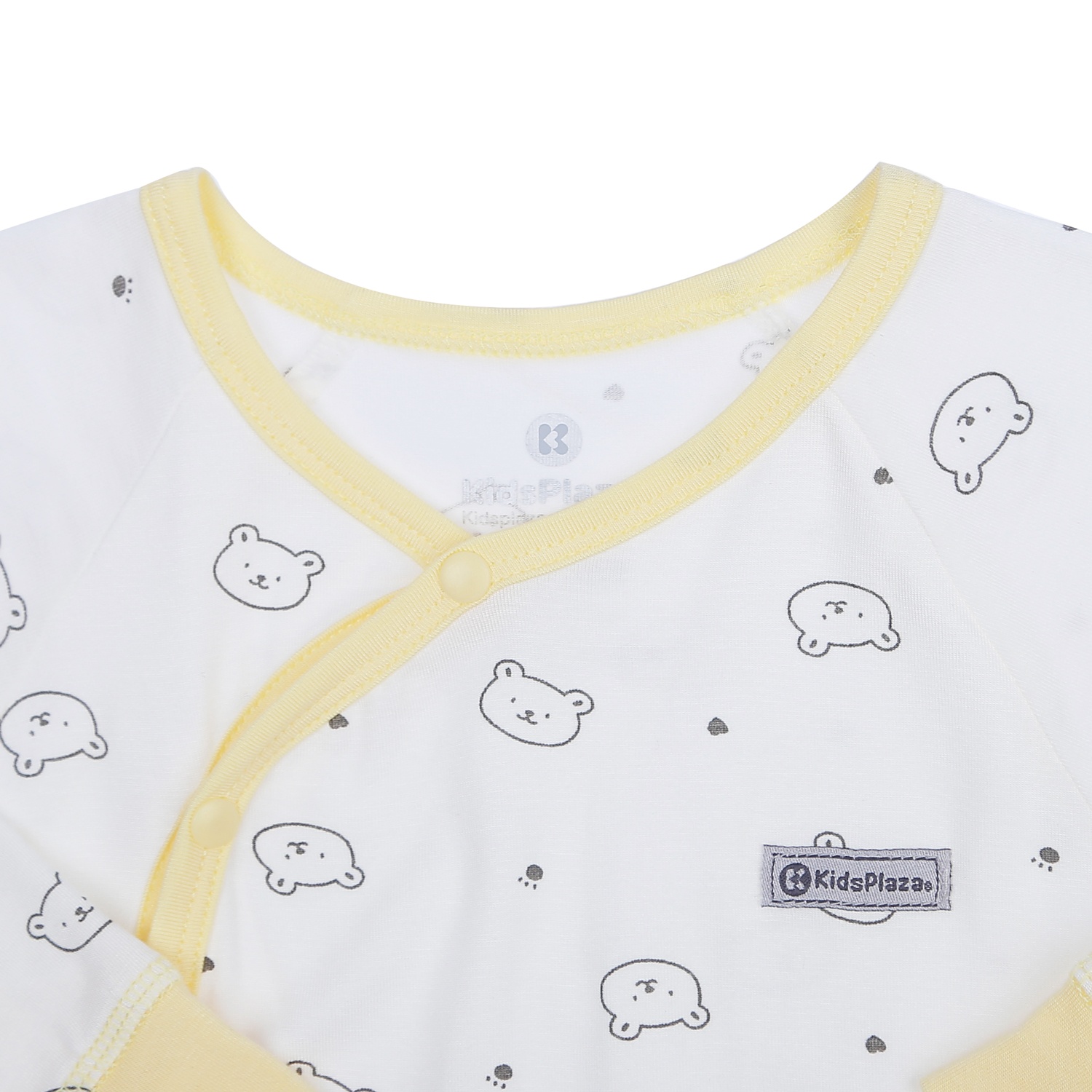 Bộ quần áo cài chéo dài tay KidsPlaza in hình gấu M21T (Trắng Vàng) hình 4