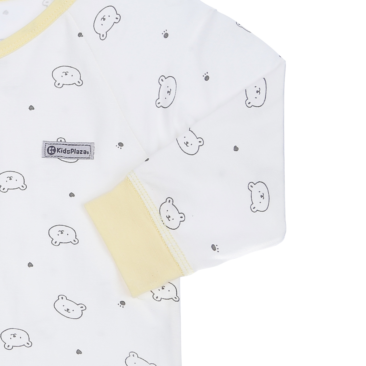 Bộ quần áo cài chéo dài tay KidsPlaza in hình gấu M21T (Trắng Vàng) hình 5