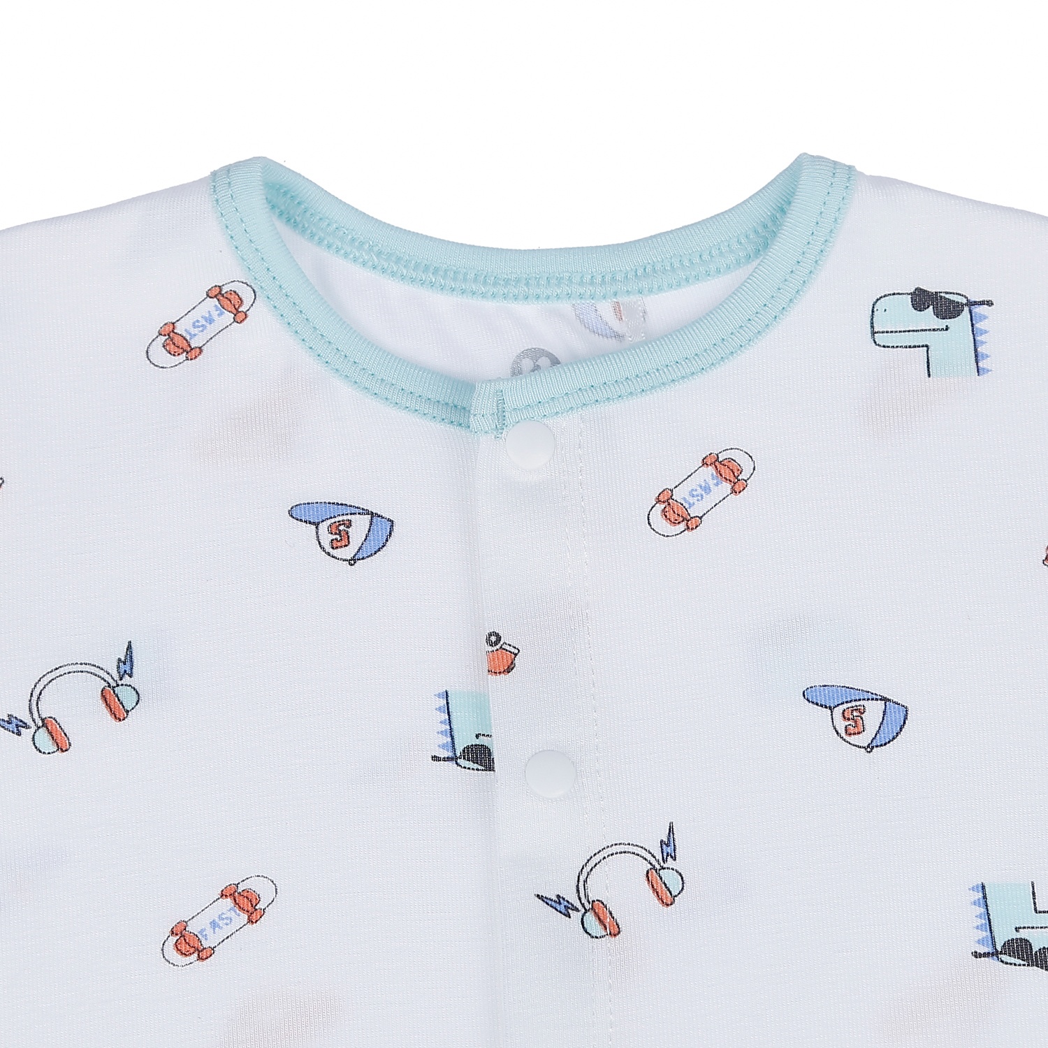 Bộ quần áo cộc tay cài giữa bé trai Otis TKL KidsPlaza ND21H (Trắng Xanh) hình 3