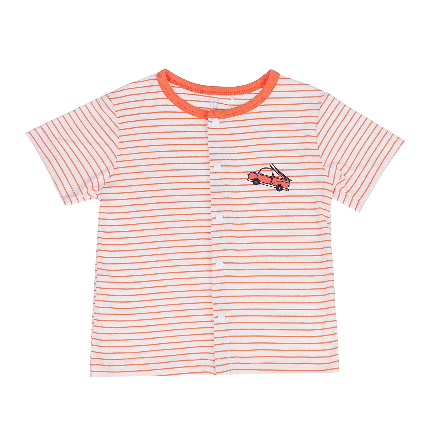 Bộ quần áo cộc tay cài giữa kẻ Otis bé trai KidsPlaza ND21H ( Trắng Cam) hình 2