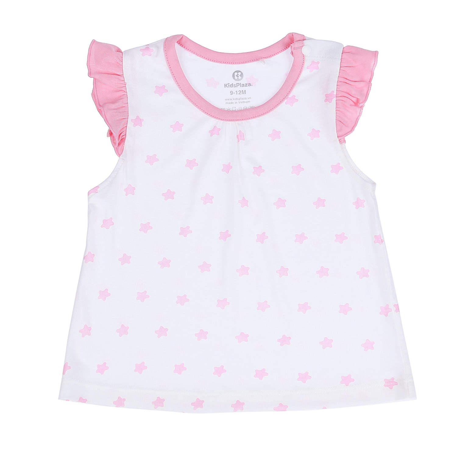 Bộ quần áo cộc tay cài vai cho bé gái Otis KidsPlaza in hình sao ND21H (Trắng) hình 4