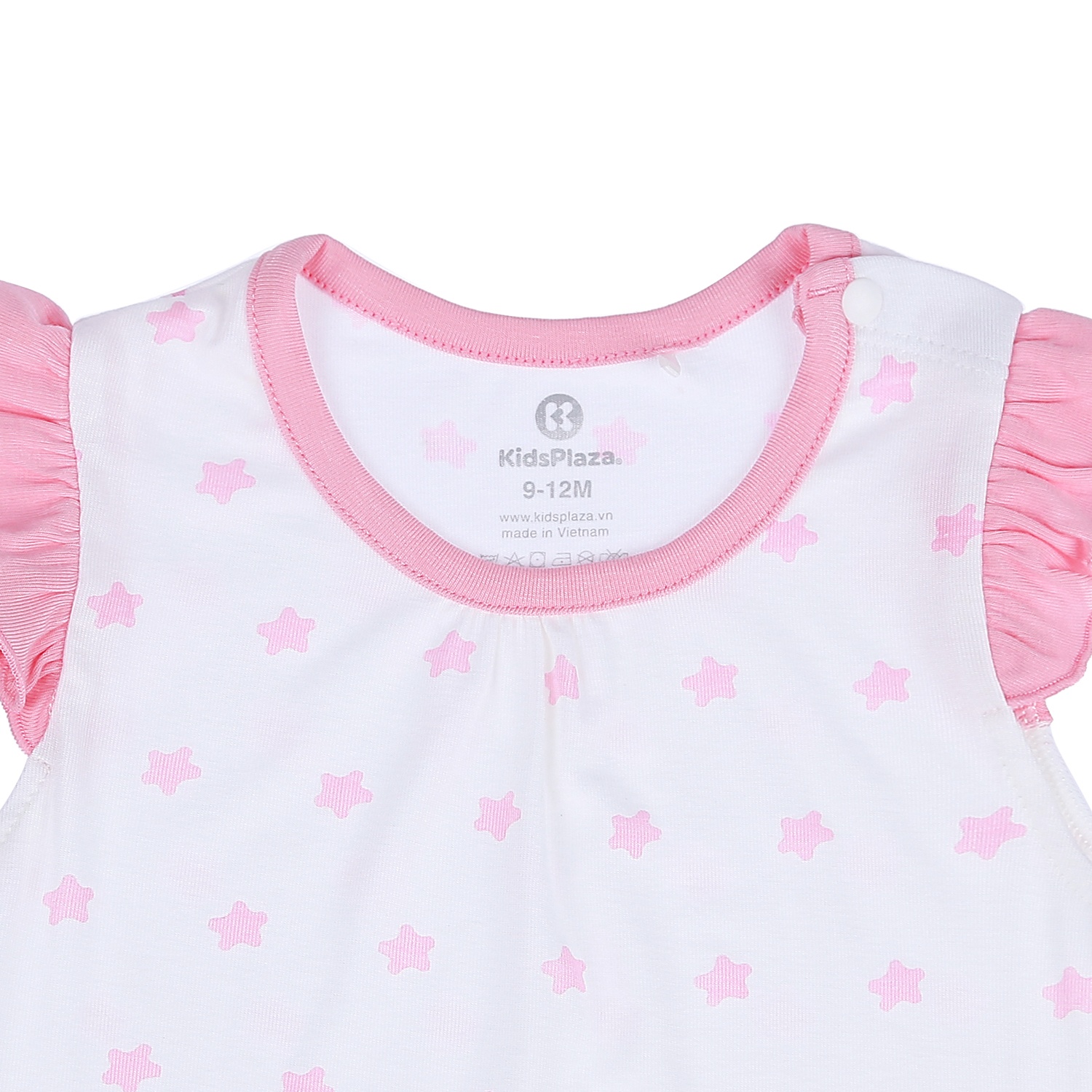 Bộ quần áo cộc tay cài vai cho bé gái Otis KidsPlaza in hình sao ND21H (Trắng) hình 2