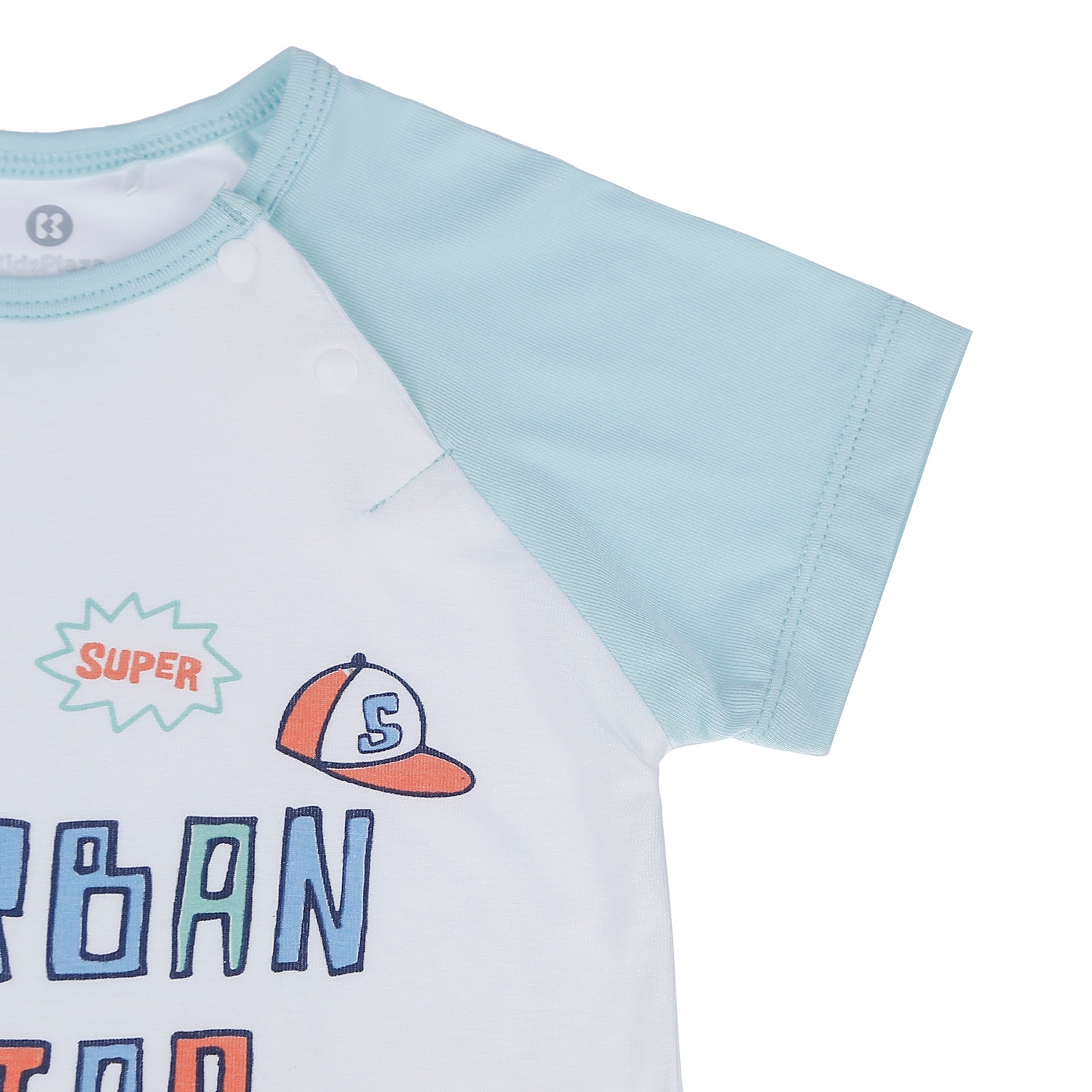 Bộ quần áo cộc tay cài vai Otis KidsPlaza cho bé trai ND21H (Trắng - Xanh Hàn Quốc) hình 3