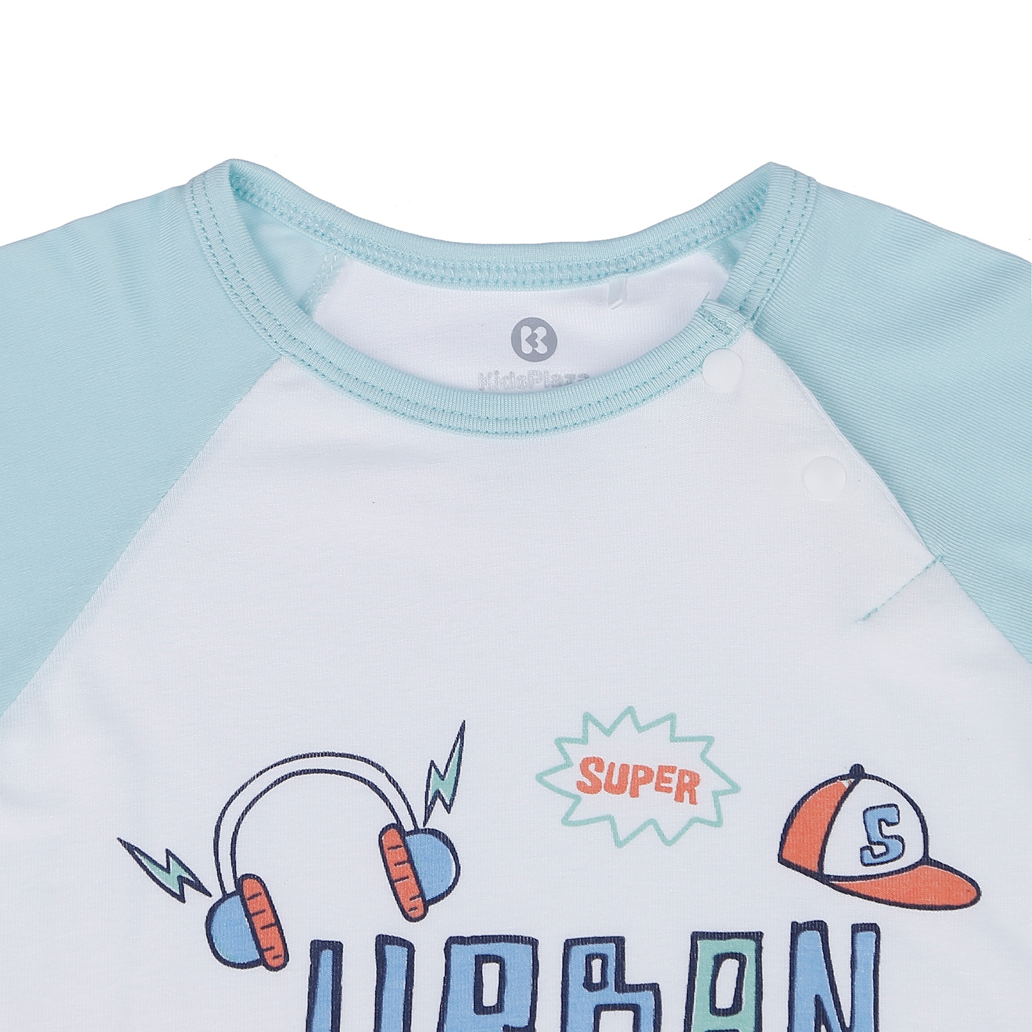 Bộ quần áo cộc tay cài vai Otis KidsPlaza cho bé trai ND21H (Trắng - Xanh Hàn Quốc) hình 2