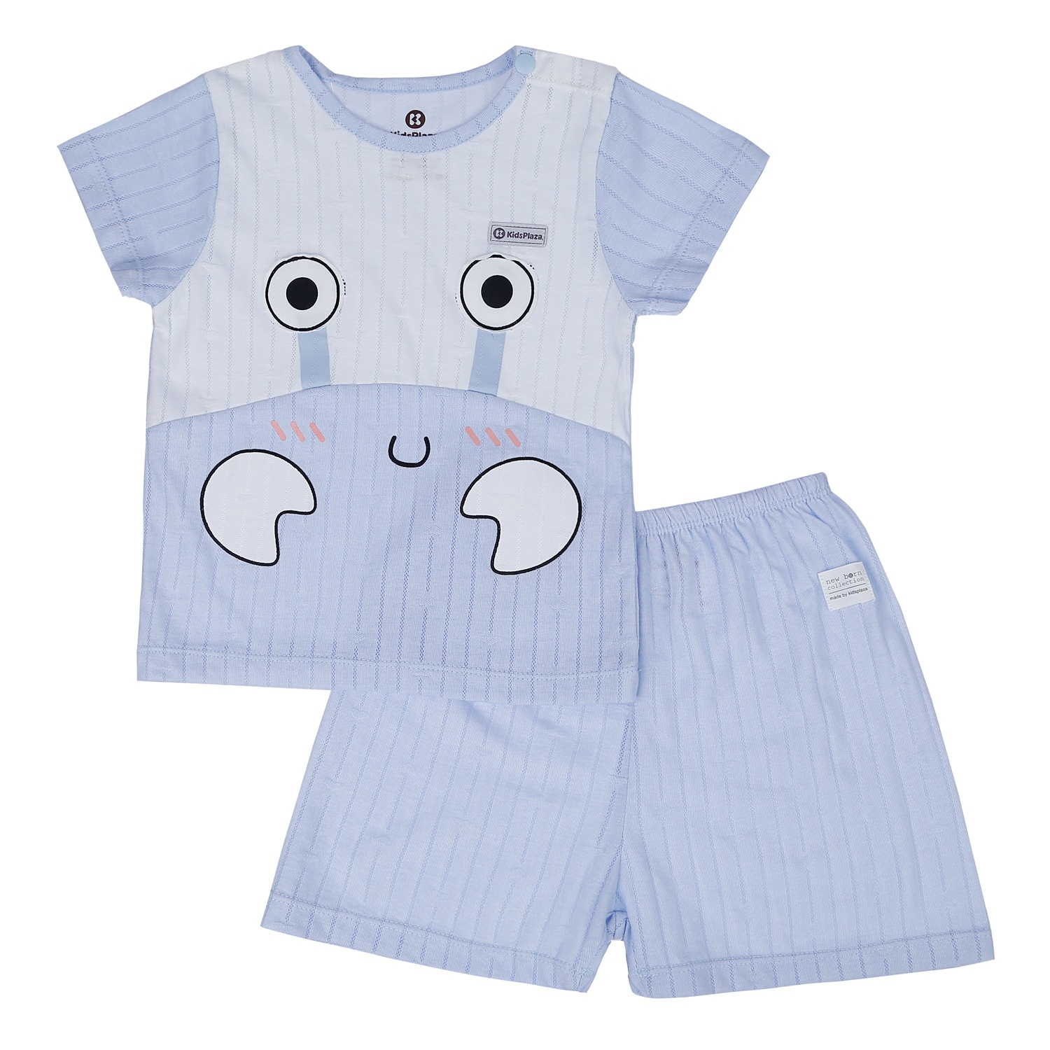 Bộ quần áo cộc tay KidsPlaza cài vai in hình Cua HN21H (Xanh Dương) hình 1