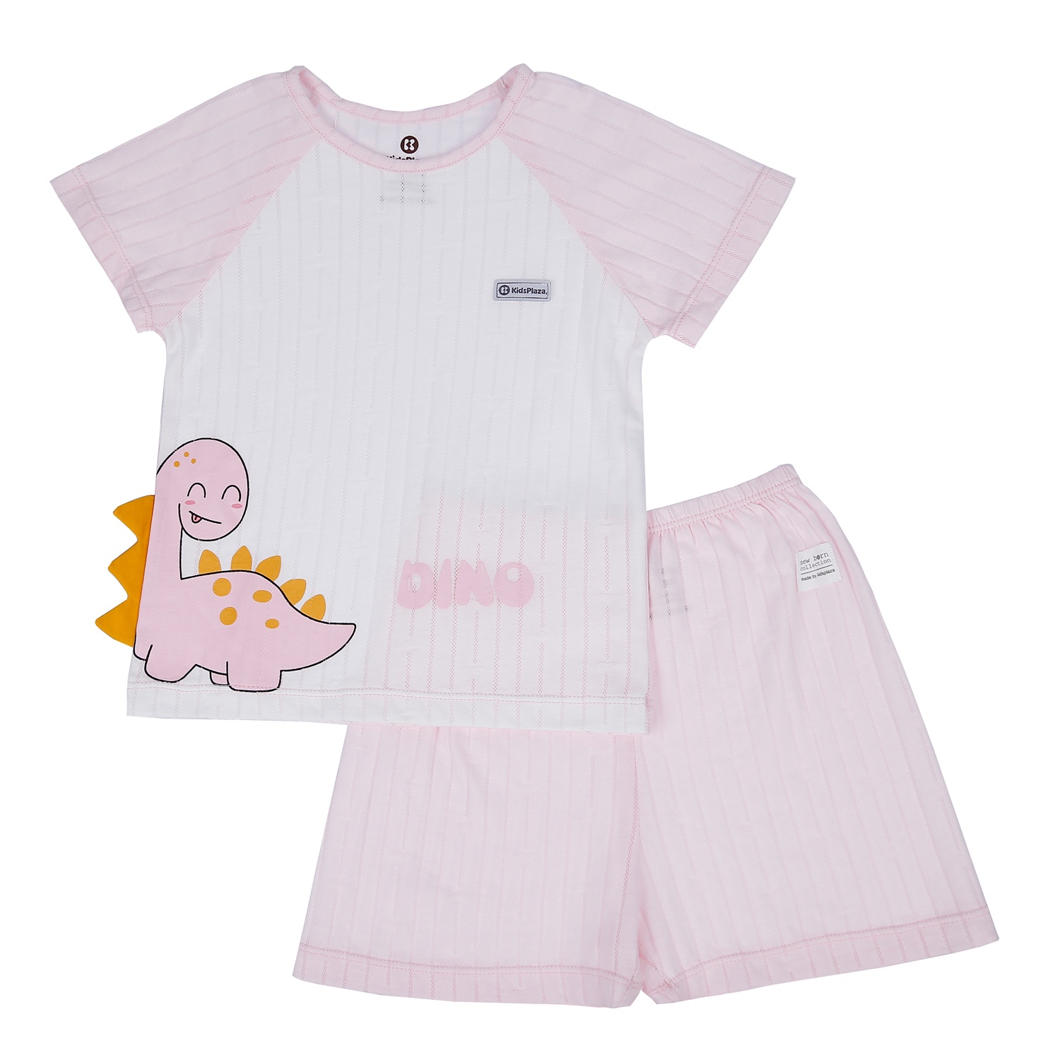Bộ quần áo cộc tay KidsPlaza cài vai in hình Khủng Long HN21H (Trắng Hồng) hình 1