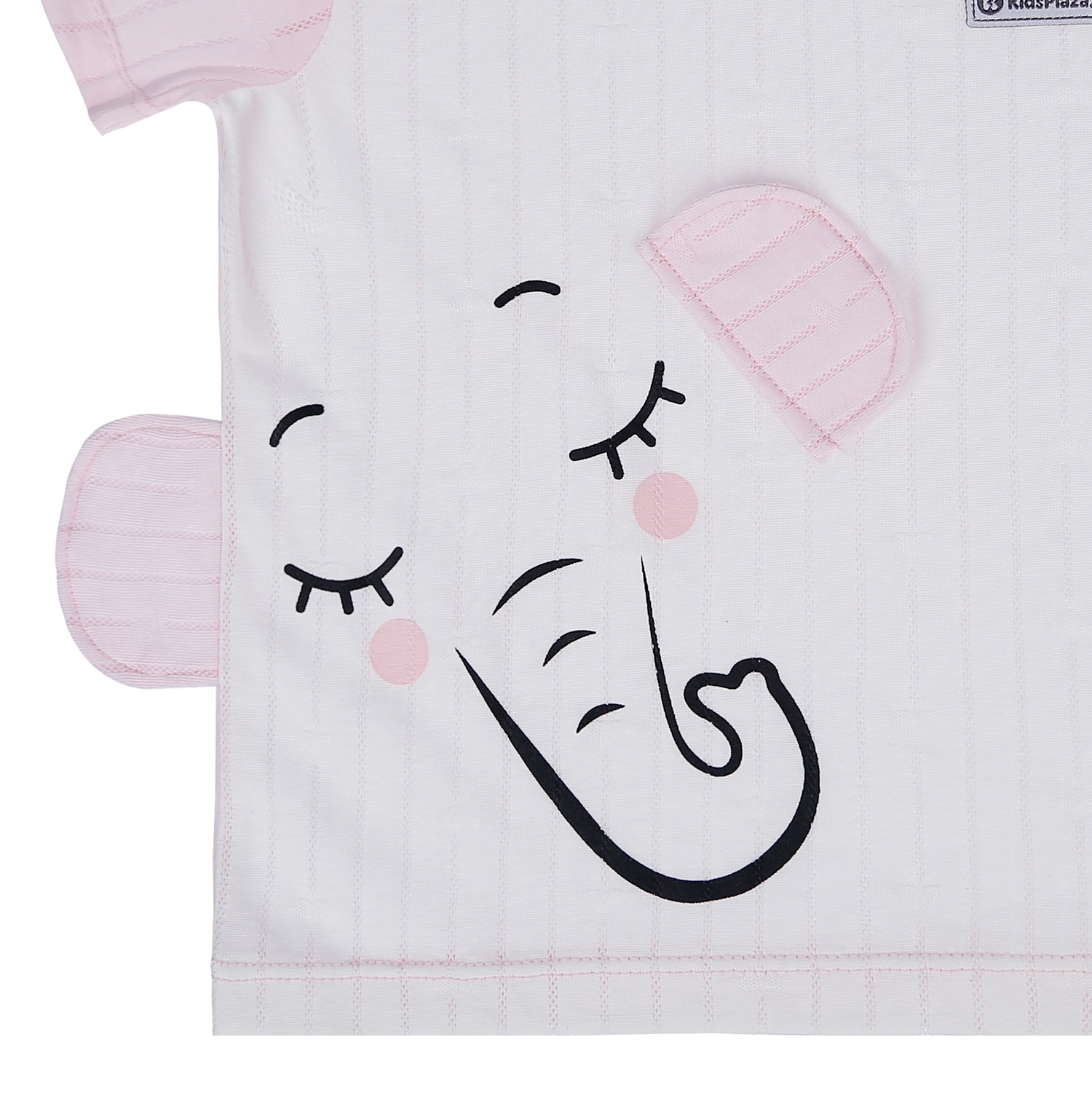 Bộ quần áo cộc tay KidsPlaza cài vai in hình Voi HN21H (Hồng Nhạt) hình 4