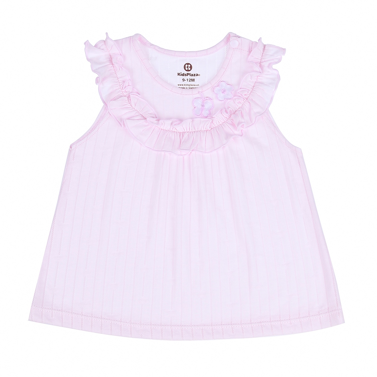 Bộ quần áo sát nách bé gái KidsPlaza có bèo ngực HN21H (Hồng) hình 2