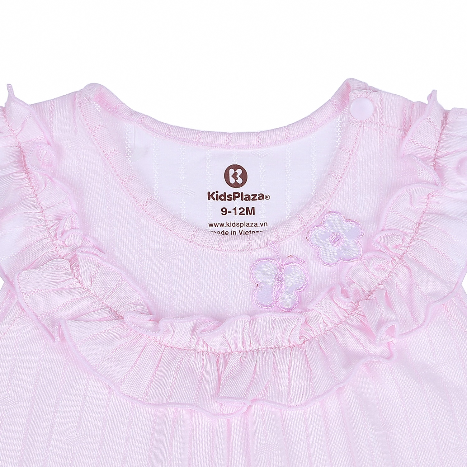 Bộ quần áo sát nách bé gái KidsPlaza có bèo ngực HN21H (Hồng) hình 3