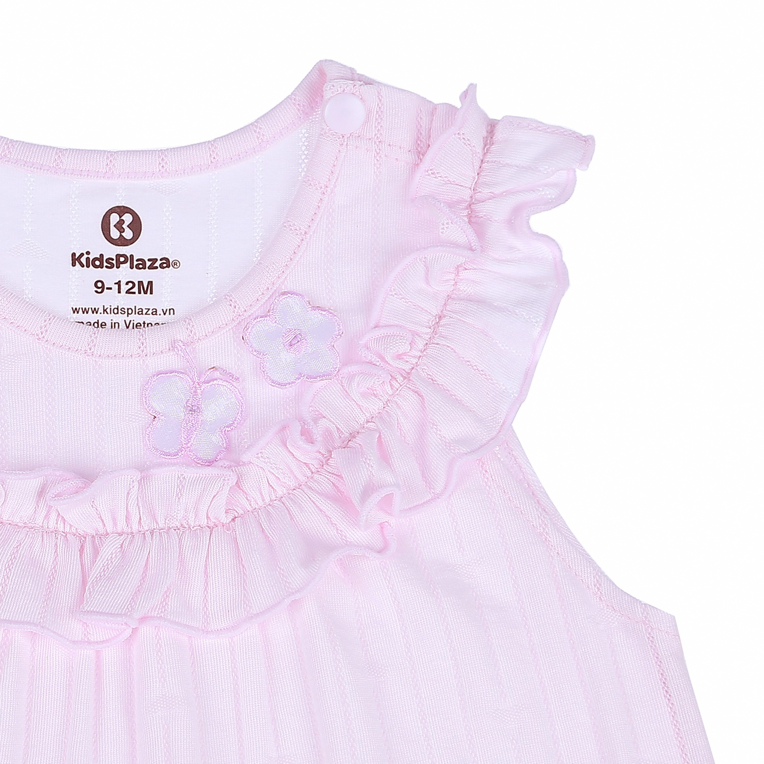 Bộ quần áo sát nách bé gái KidsPlaza có bèo ngực HN21H (Hồng) hình 4