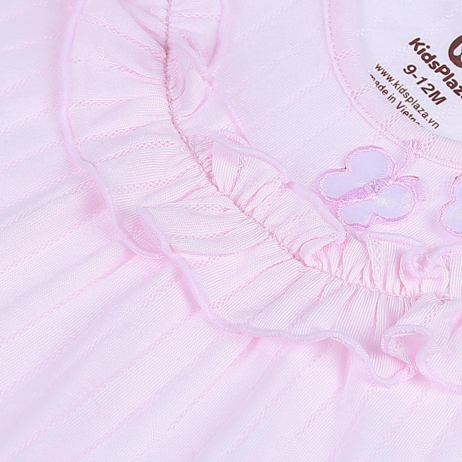 Bộ quần áo sát nách bé gái KidsPlaza có bèo ngực HN21H (Hồng) hình 5