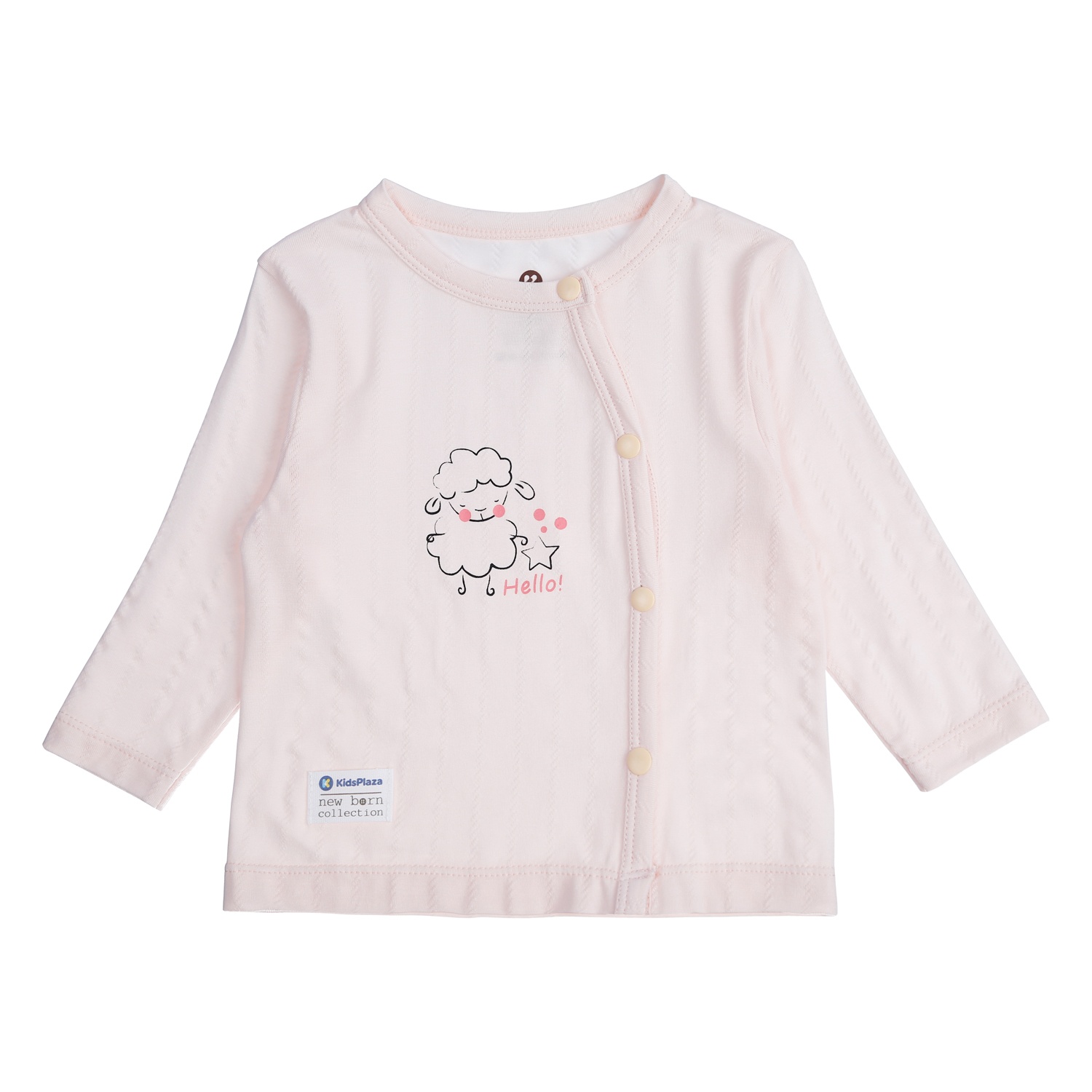 Bộ quần áo sơ sinh KidsPlaza cài chéo in hình cừu HN21T (Hồng) hình 2