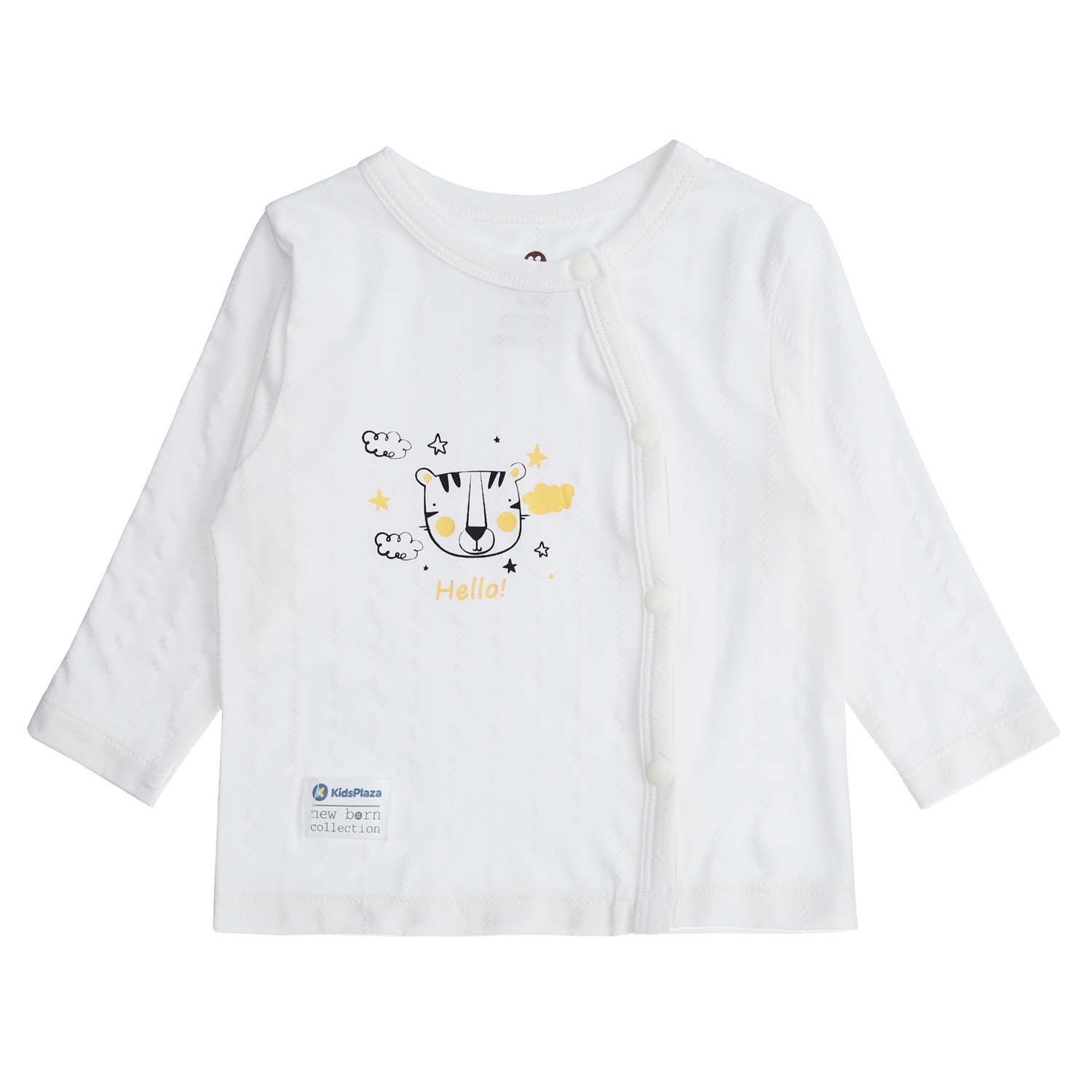 Bộ quần áo sơ sinh KidsPlaza cài chéo in hình hổ HN21T (Trắng) hình 2