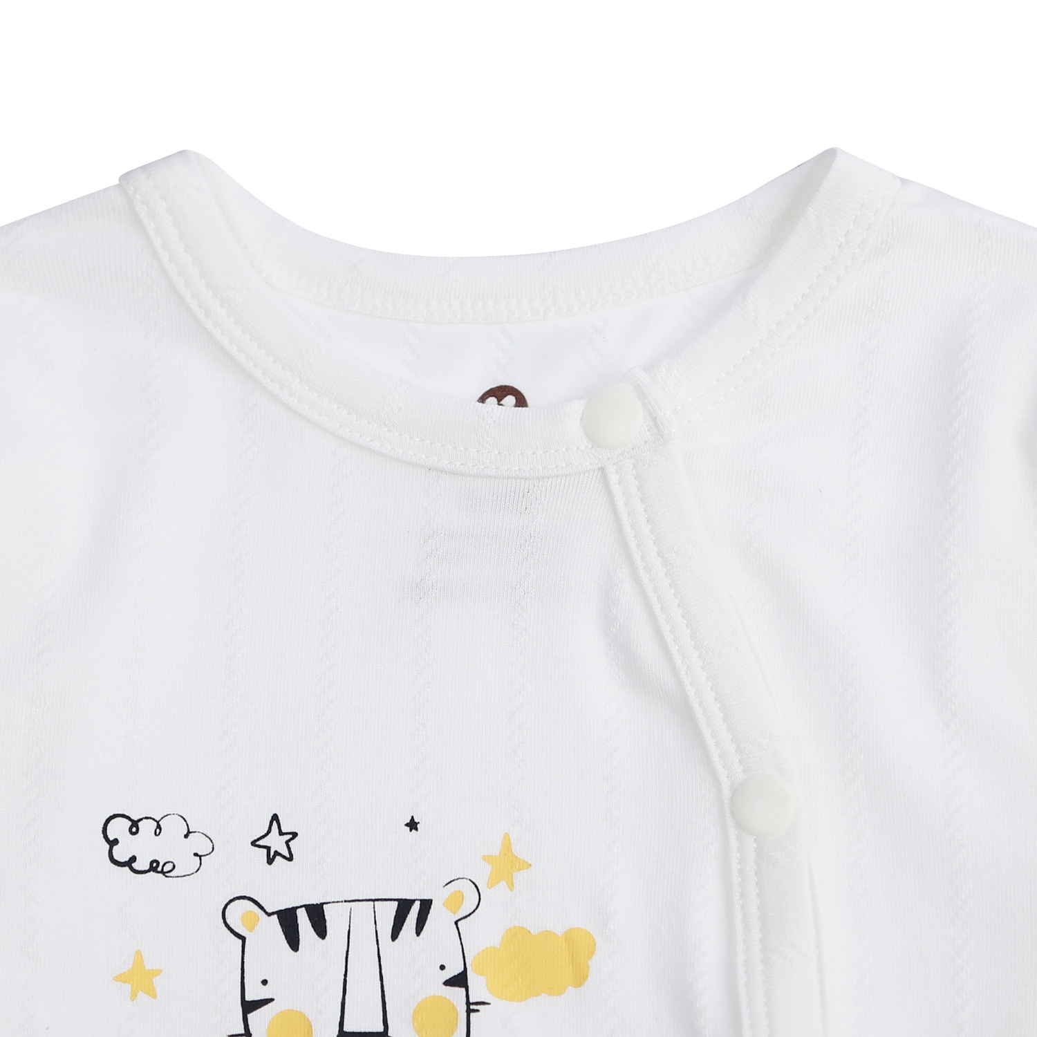 Bộ quần áo sơ sinh KidsPlaza cài chéo in hình hổ HN21T (Trắng) hình 3