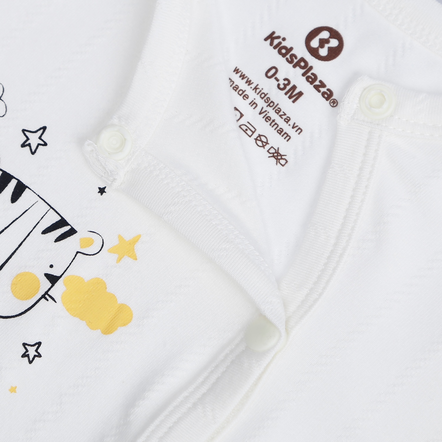Bộ quần áo sơ sinh KidsPlaza cài chéo in hình hổ HN21T (Trắng) hình 4