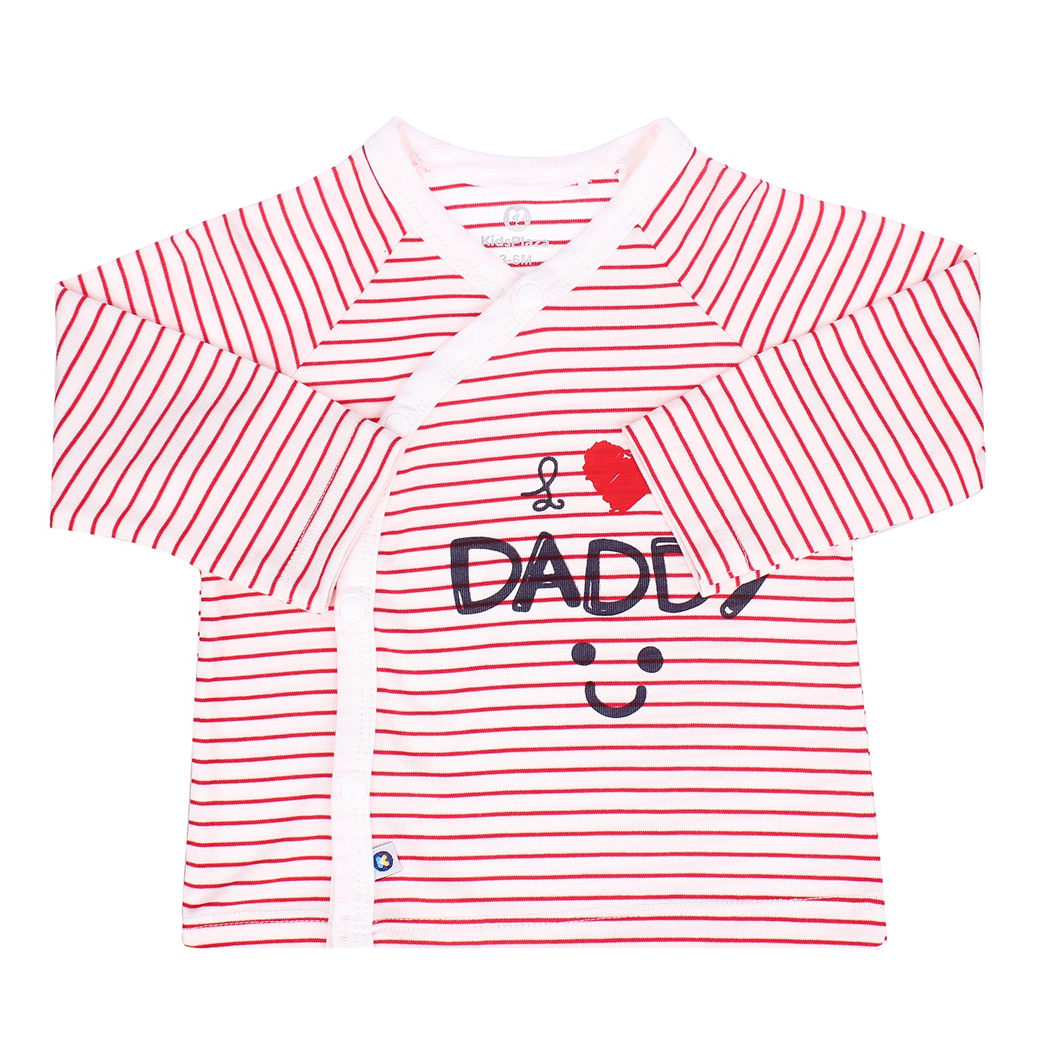 Bộ sơ sinh cài chéo dài tay Otis kẻ ngang KidsPlaza ND21H (Trắng Đỏ) hình 3