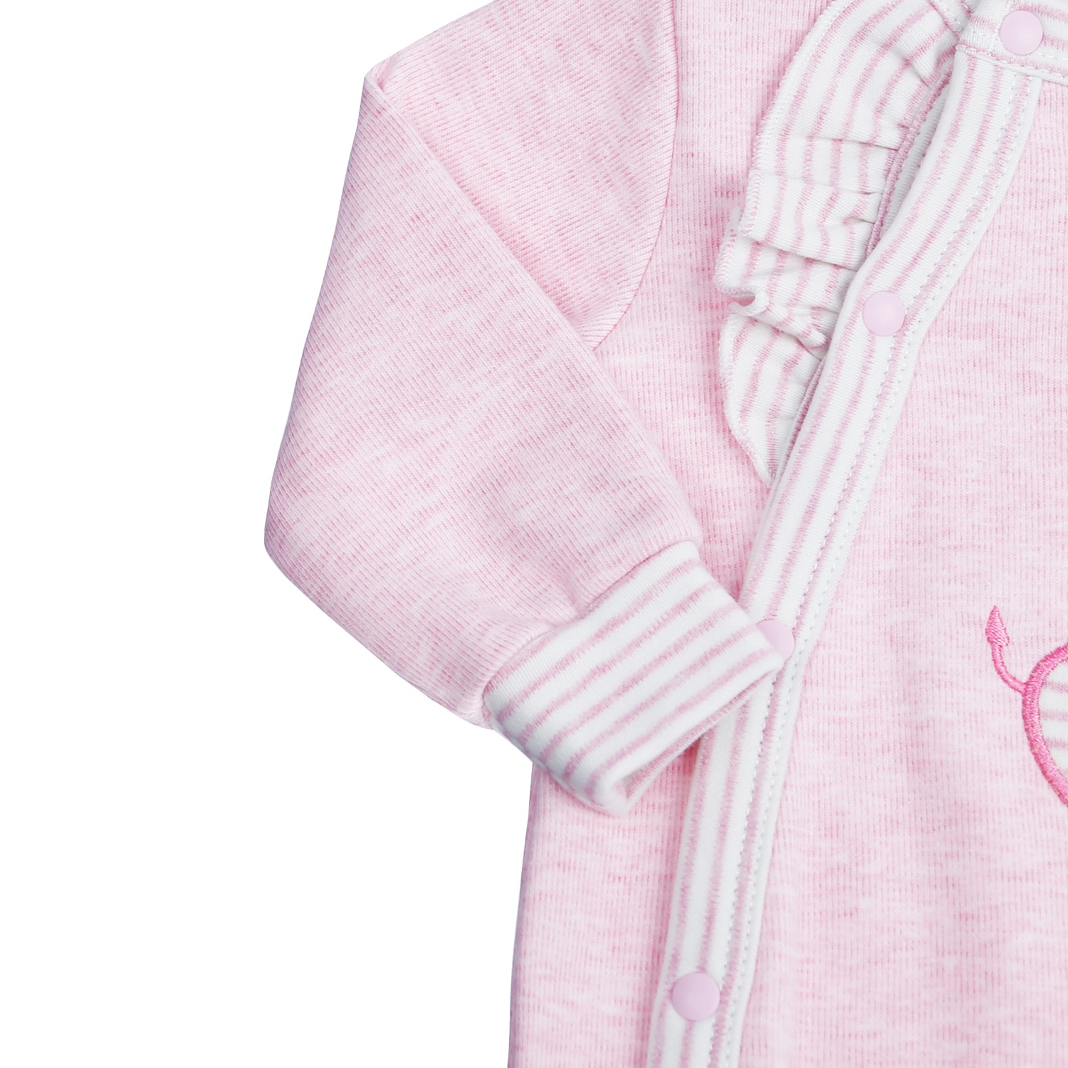 Body bé gái dài tay cài chéo KidsPlaza ND21D (Hồng) hình 3