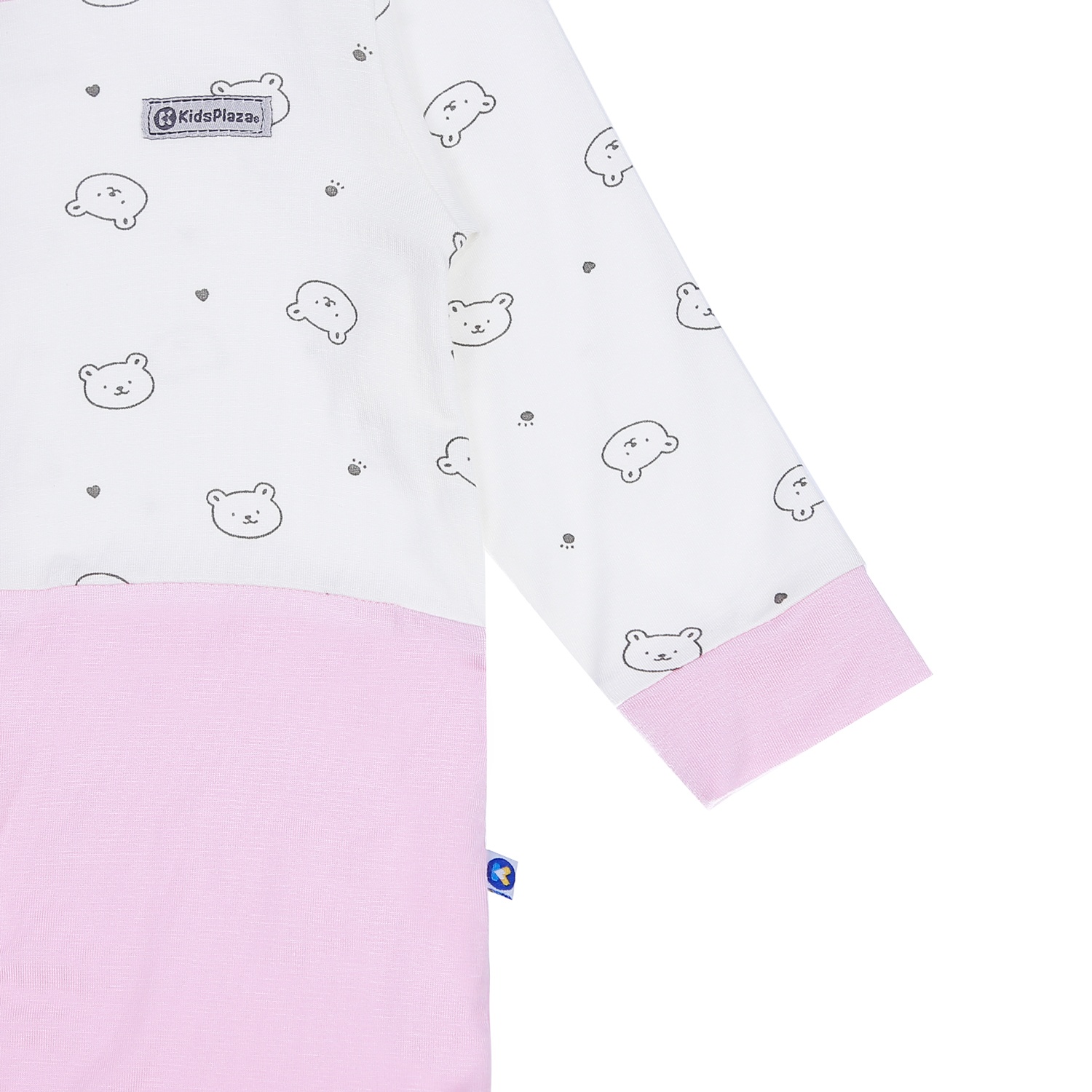 Body cài giữa tay dài KidsPlaza in hình gấu M21T (Trắng Hồng) hình 3