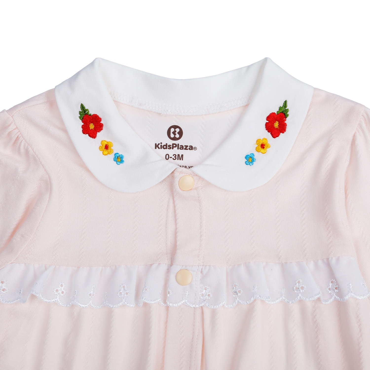 Body sơ sinh bé gái KidsPlaza cổ sen hoa HN21T (Cam) hình 2