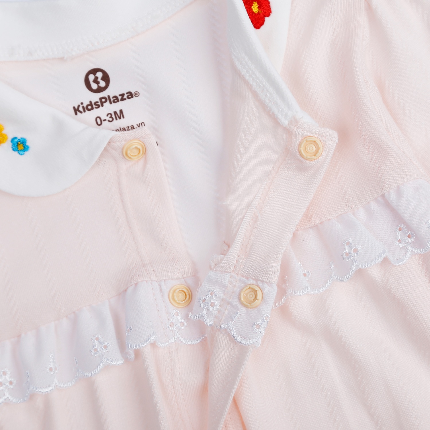 Body sơ sinh bé gái KidsPlaza cổ sen hoa HN21T (Cam) hình 3