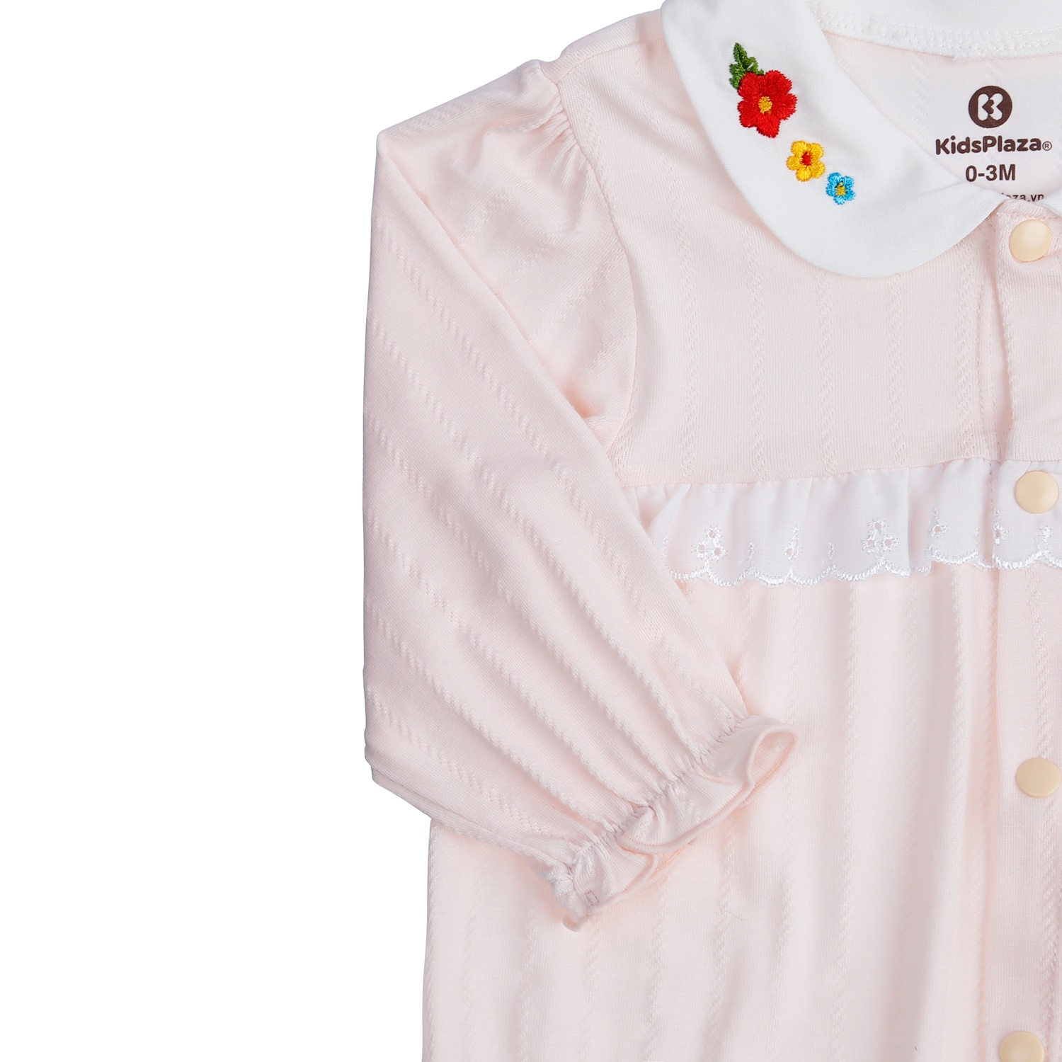 Body sơ sinh bé gái KidsPlaza cổ sen hoa HN21T (Cam) hình 4