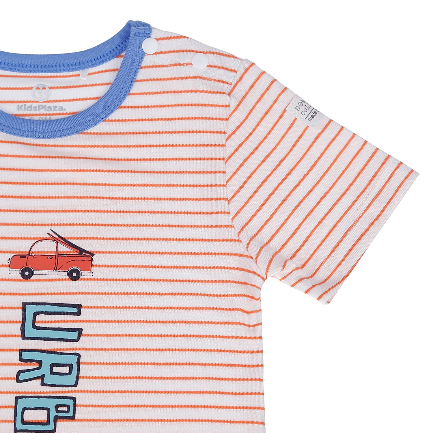 Body suit cộc tay Otis KidsPlaza dành cho bé trai ND21H (Kẻ Cam) hình 2