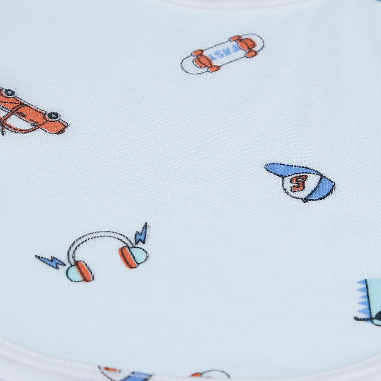 Yếm cho bé sơ sinh 2 mặt Otis KidsPlaza in Khủng Long ND21H (Trắng) hình 2