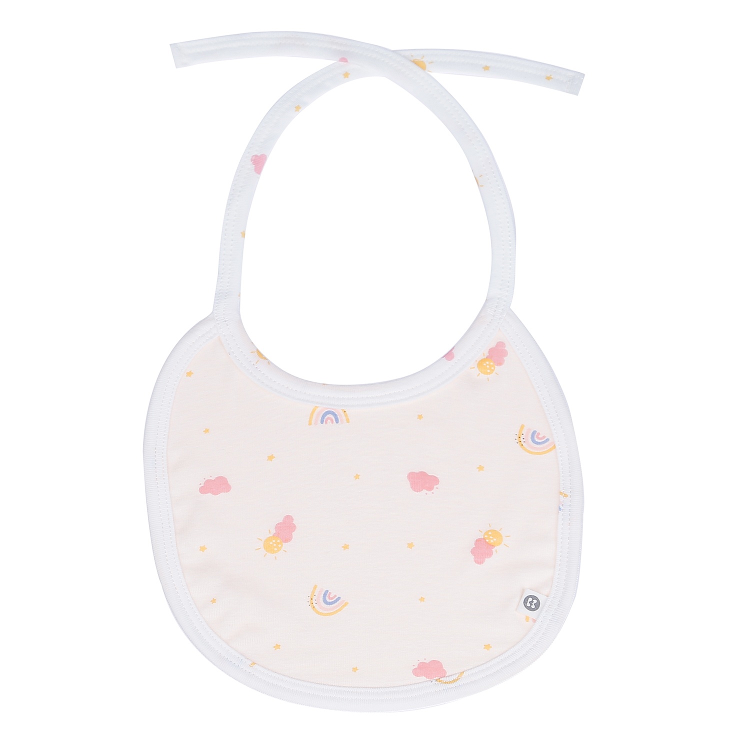 Yếm cho bé sơ sinh 2 mặt Otis KidsPlaza in mây ND21H (Trắng - Vàng) hình 1