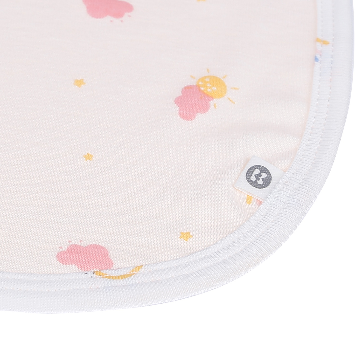 Yếm cho bé sơ sinh 2 mặt Otis KidsPlaza in mây ND21H (Trắng - Vàng) hình 2