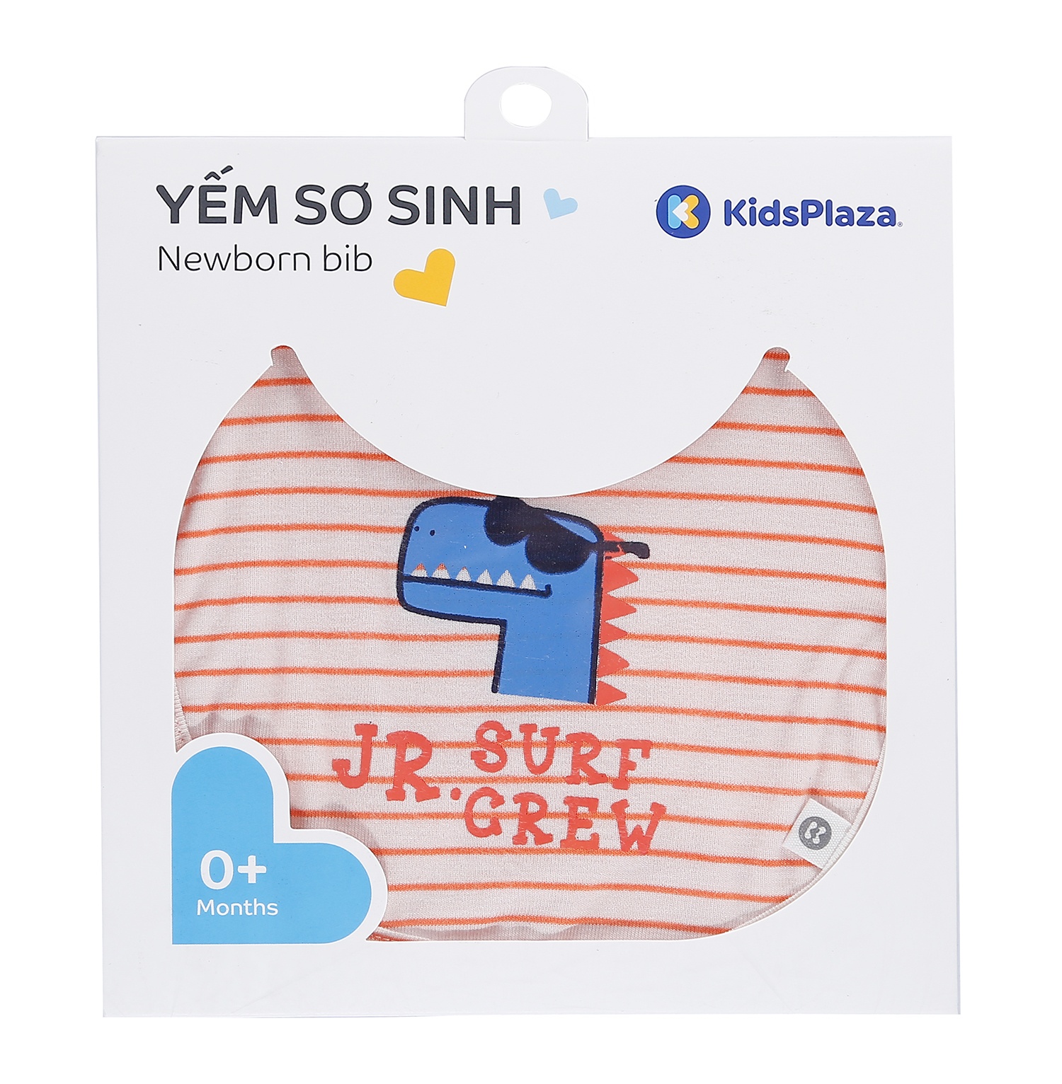 Yếm cho bé sơ sinh 2 mặt Otis KidsPlaza kẻ cam in Khủng Long ND21H (Cam) hình 4