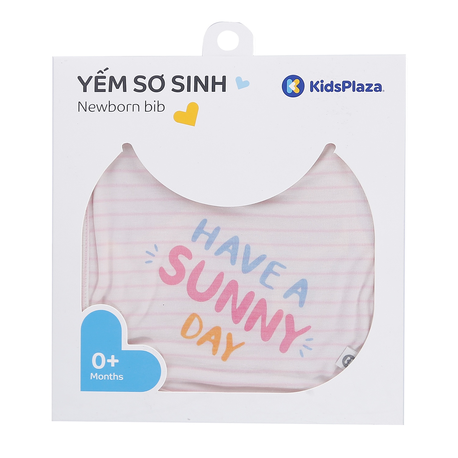 Yếm sơ sinh Otis bé gái kẻ ngang in chữ Sunny Day KidsPlaza ND21H (Trắng Hồng) hình 3