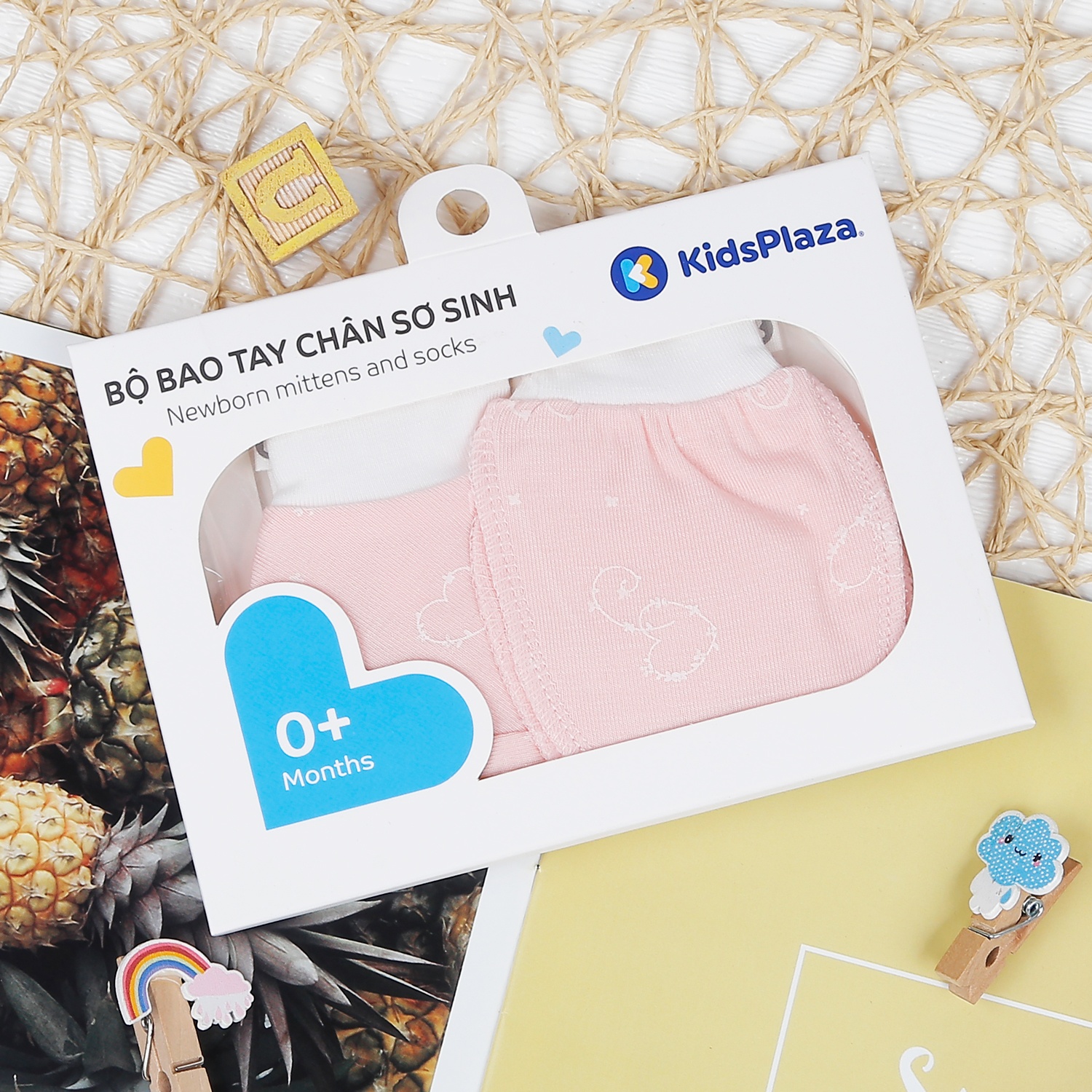 Set bao tay bao chân Otis bé gái KidsPlaza ND22T ( hồng) hình 1