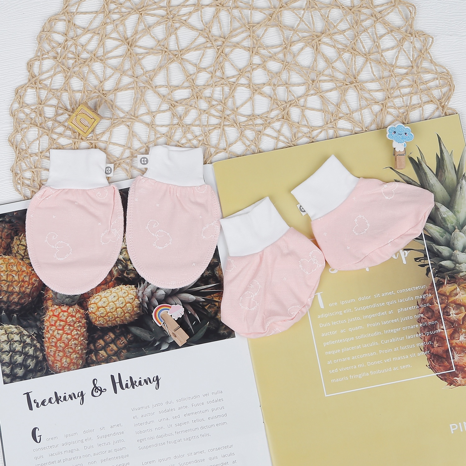 Set bao tay bao chân Otis bé gái KidsPlaza ND22T ( hồng) hình 3