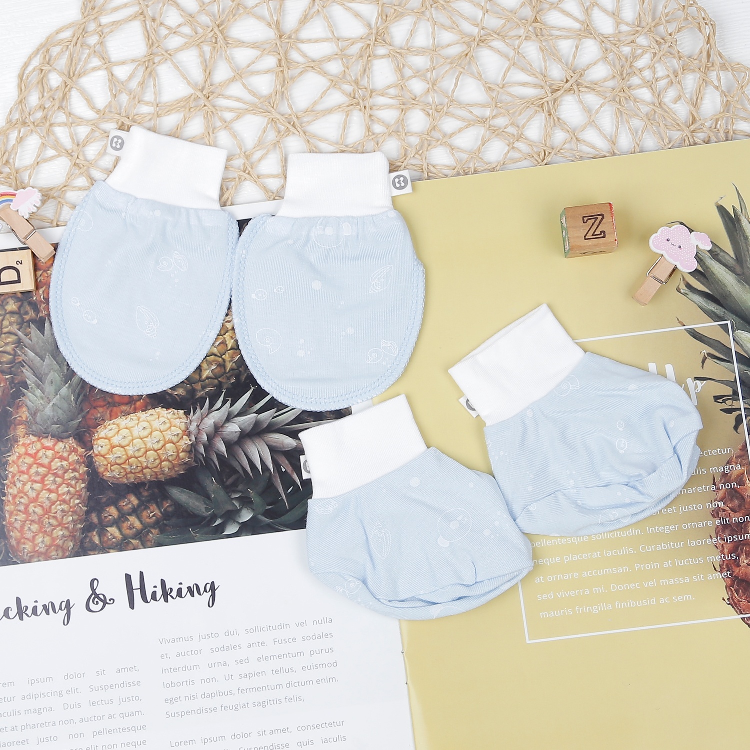 Set bao tay bao chân Otis bé trai KidsPlaza ND22T (xanh) hình 3