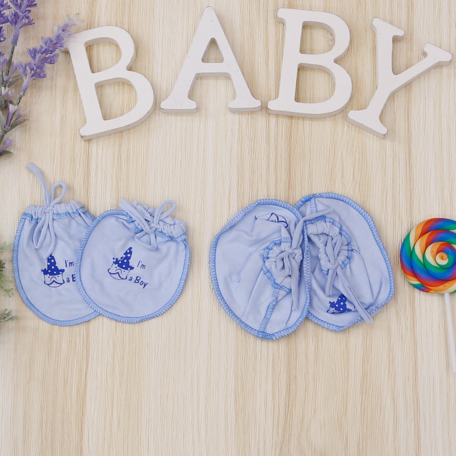 Set bao tay bao chân dây KidsPlaza TM21 (Xanh) hình 2