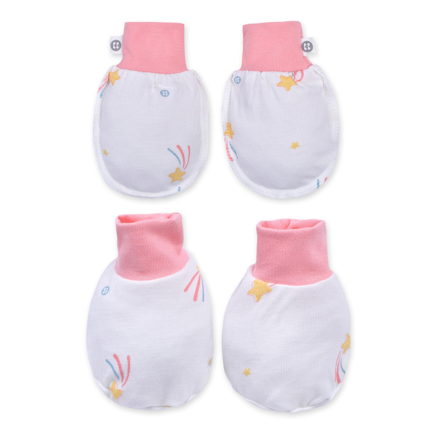 Set bao tay chân Otis bé gái KidsPlaza ND22H Trắng Hồng hình 1