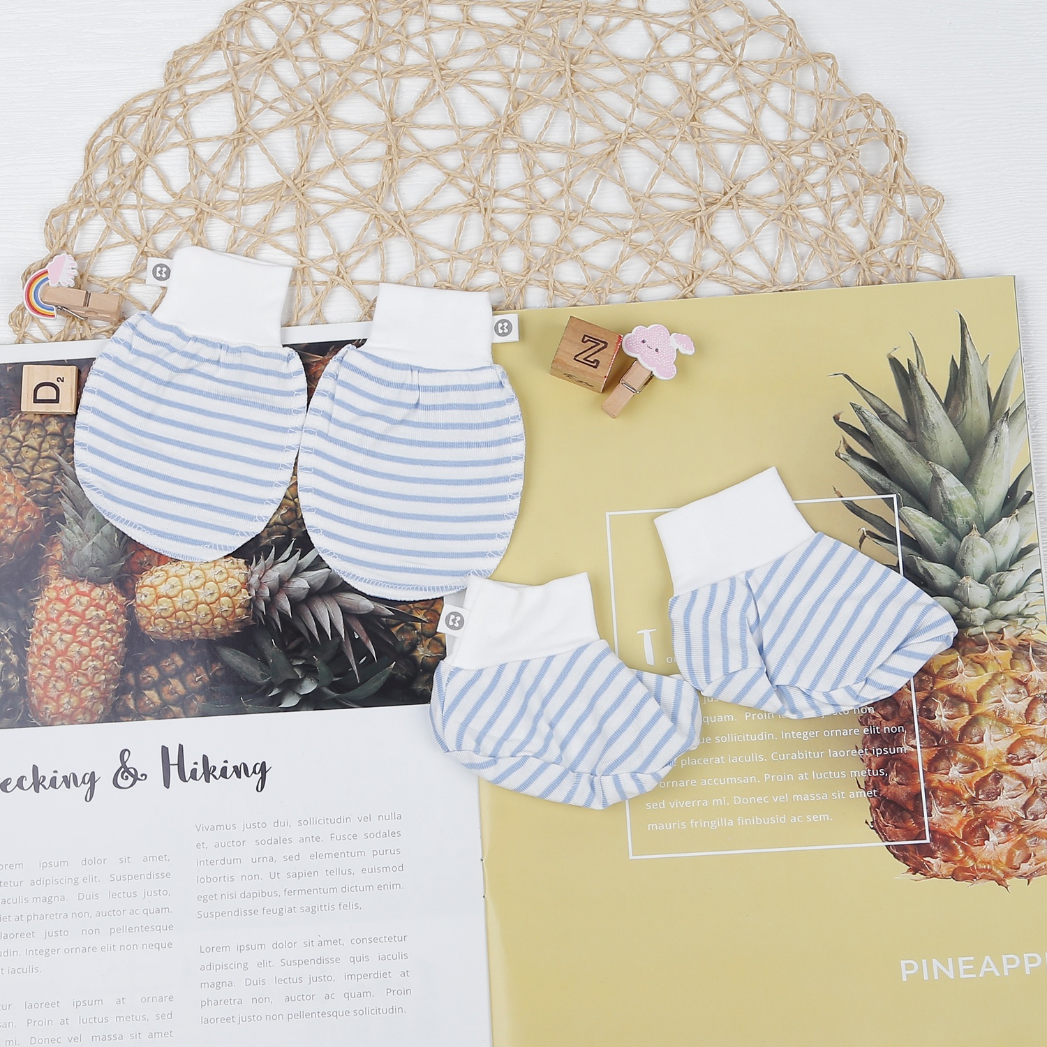 Set bao tay chân Otis bé trai KidsPlaza ND22T (Kẻ xanh) hình 3