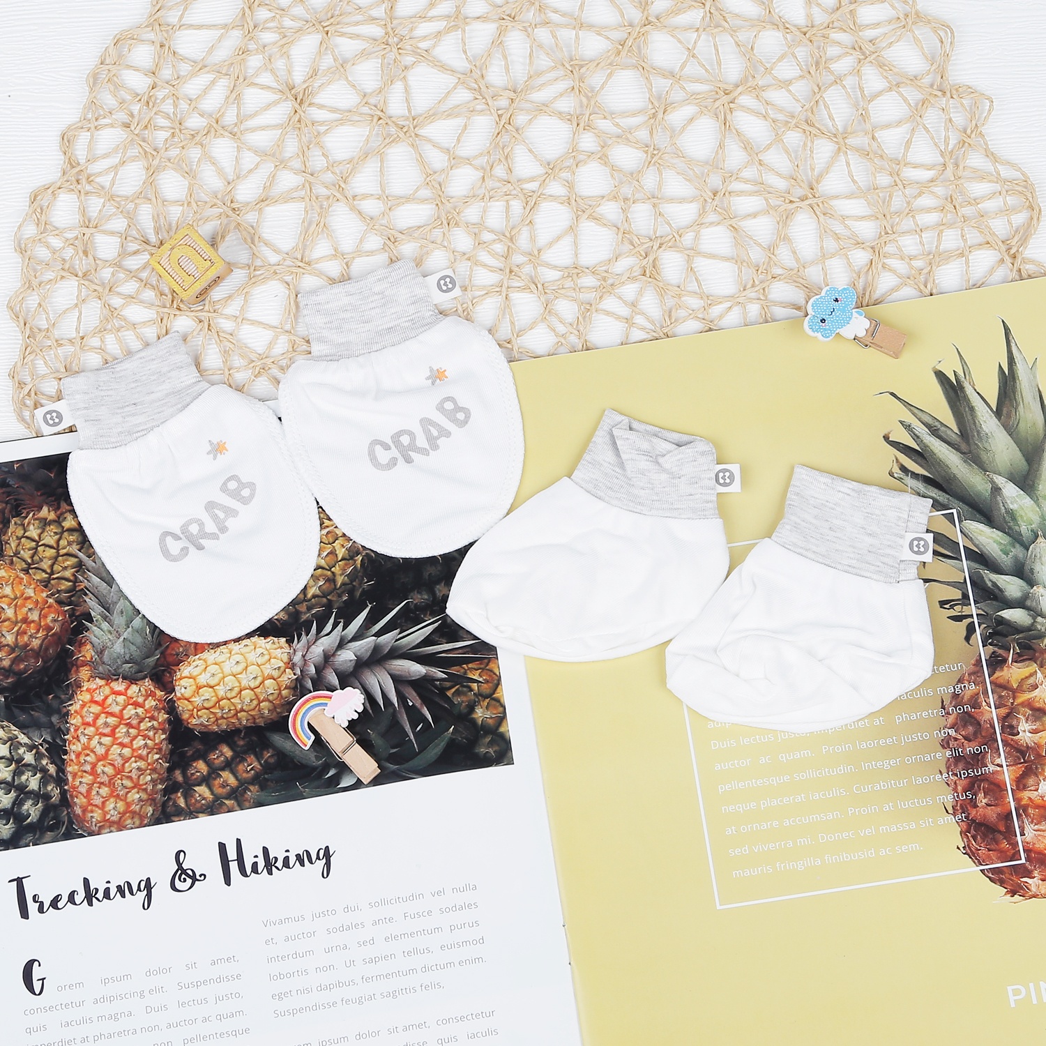 Set bao tay chân Otis bé trai KidsPlaza ND22T ( trắng ghi) hình 3