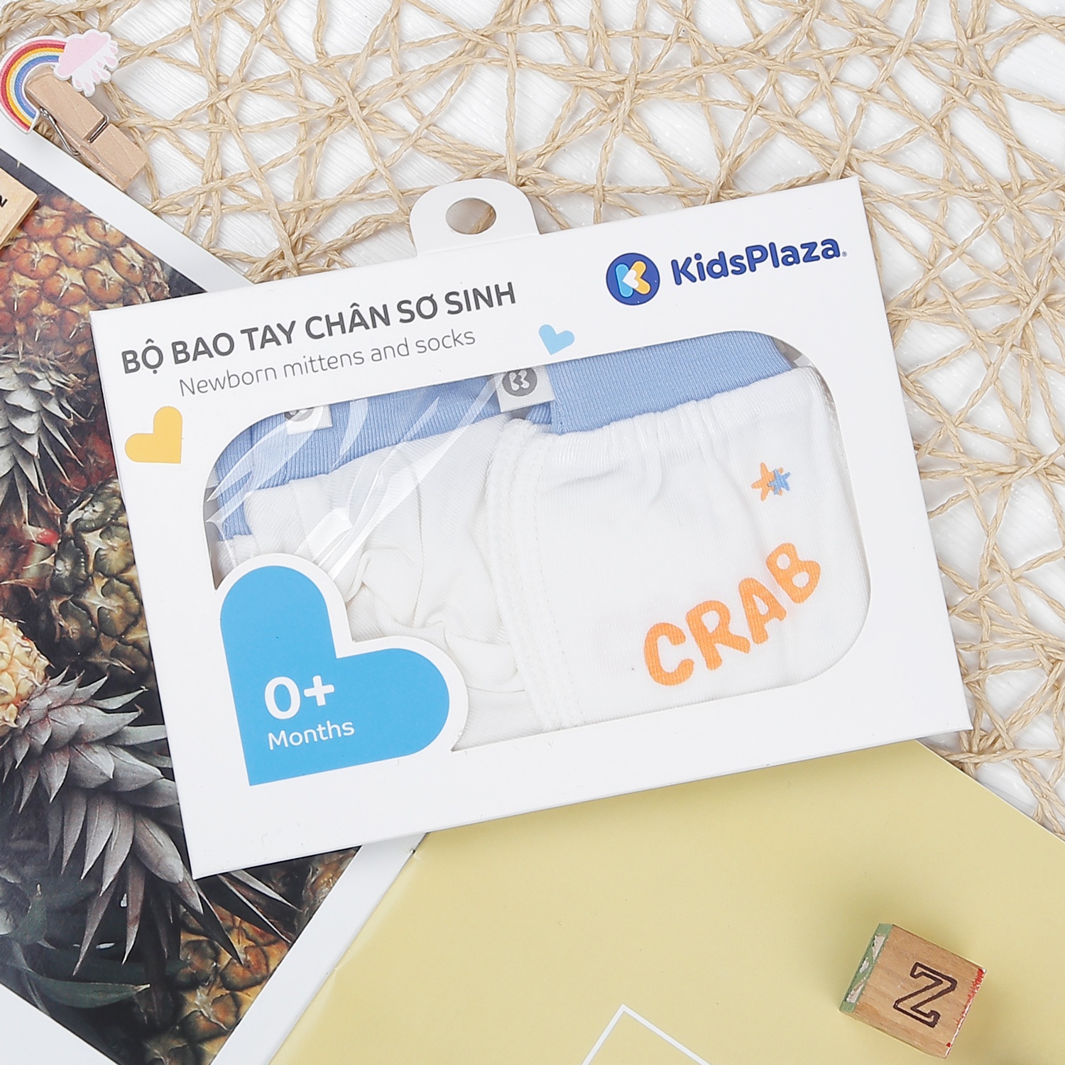 Set bao tay chân Otis bé trai KidsPlaza ND22T ( trắng xanh) hình 1