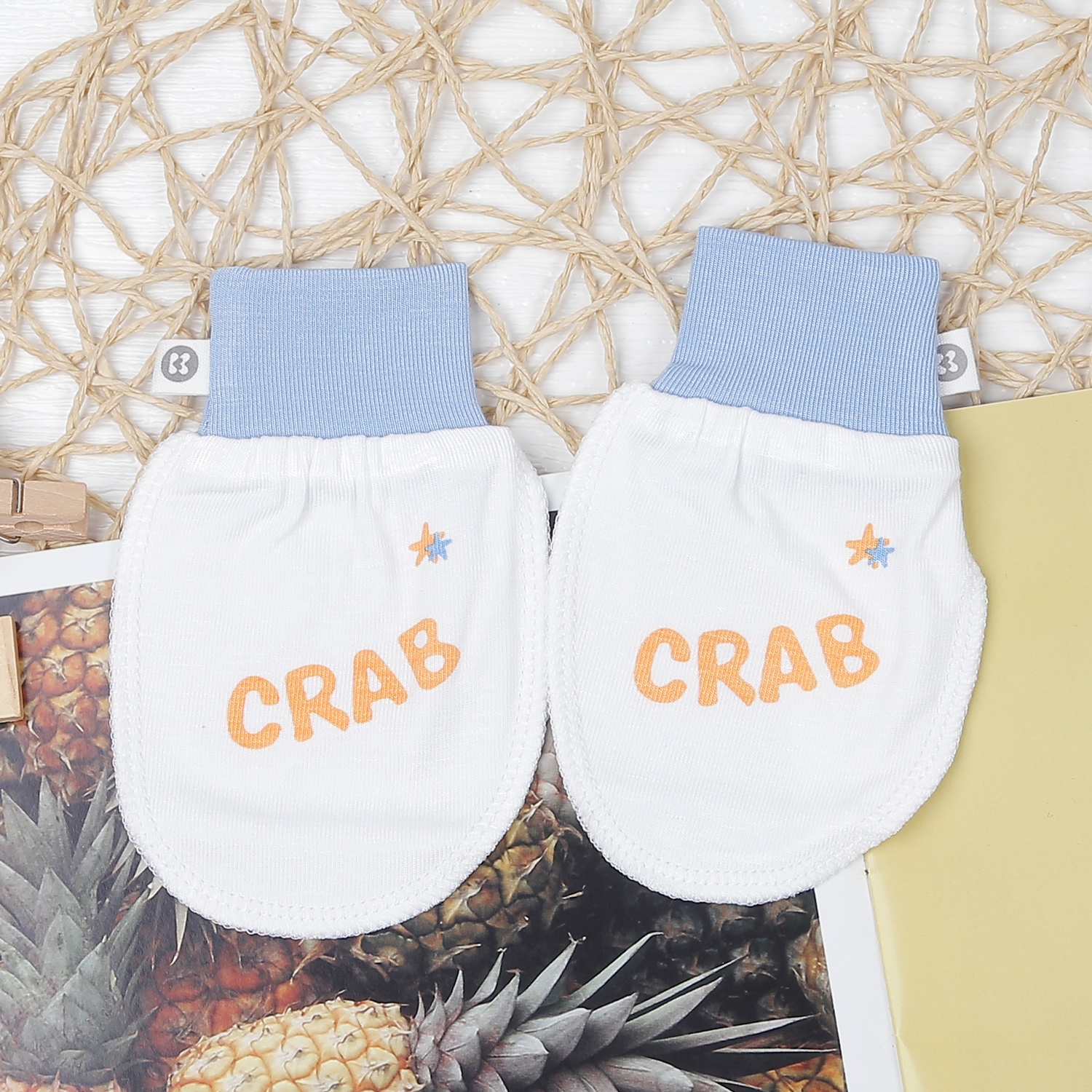 Set bao tay chân Otis bé trai KidsPlaza ND22T ( trắng xanh) hình 2