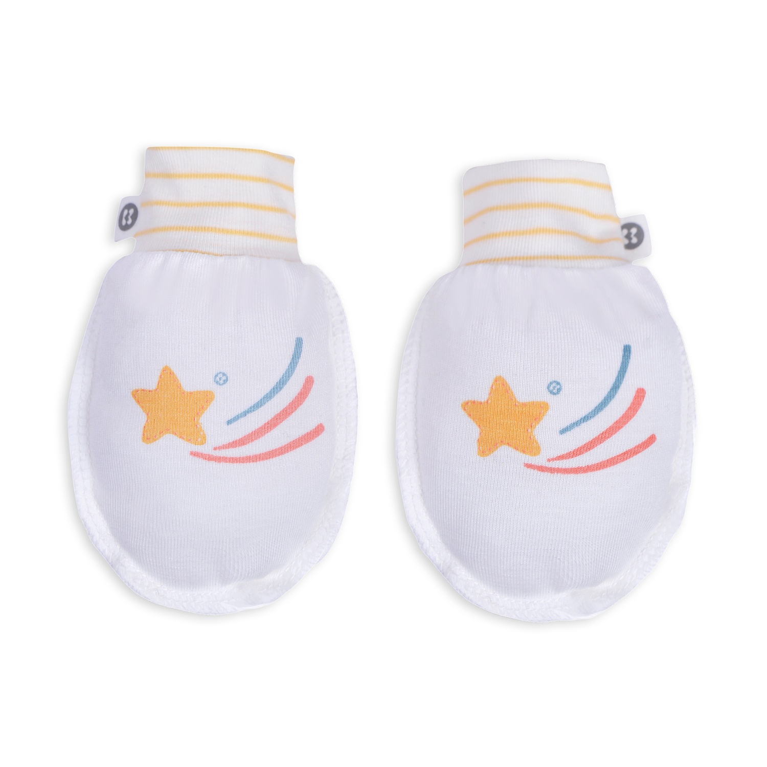 Set bao tay chân Otis kẻ vàng bé gái KidsPlaza ND22H Trắng hình 2